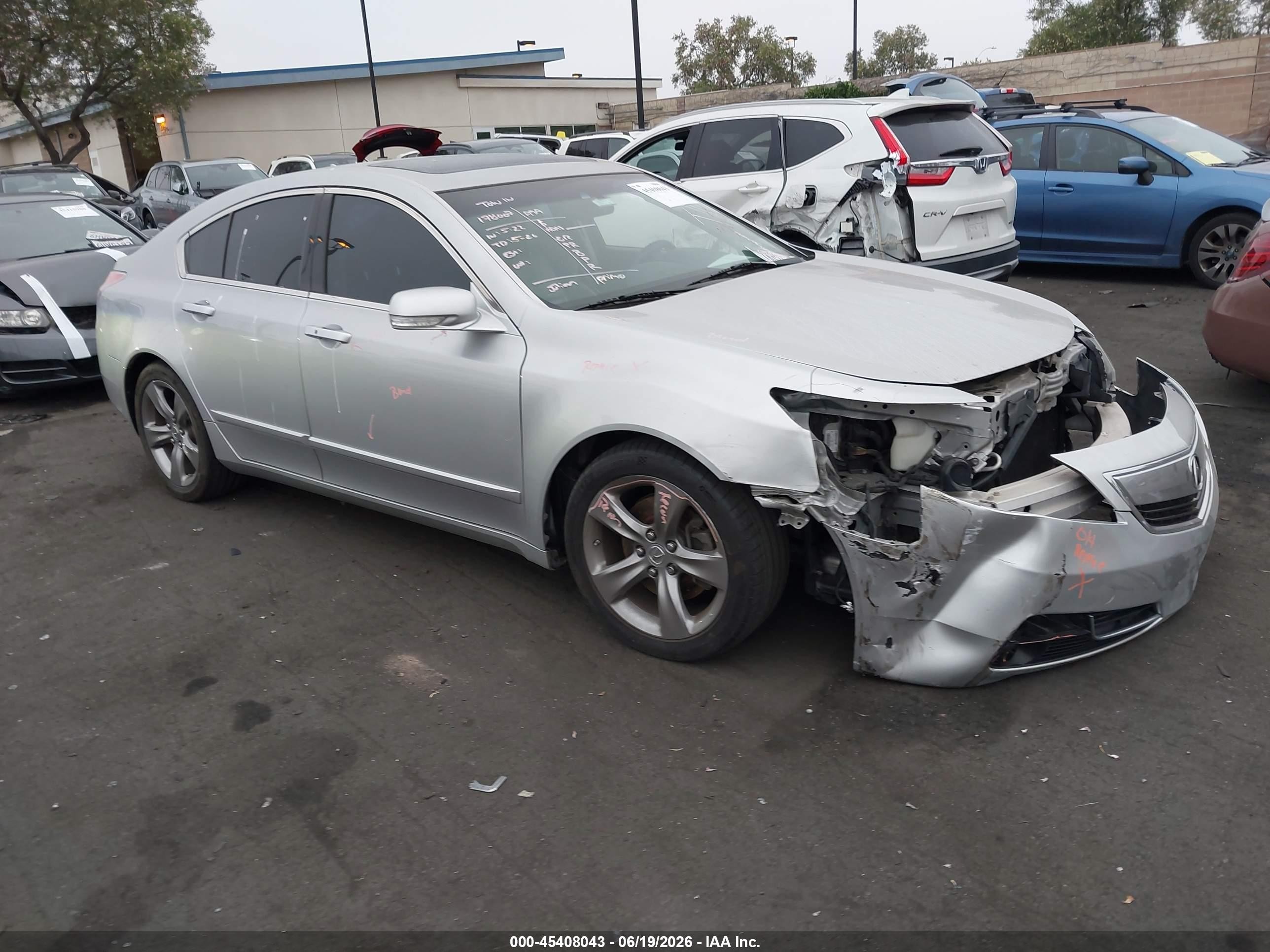 2013 Acura Tl 3.7 Серебряный vin: 19UUA9E54DA004545