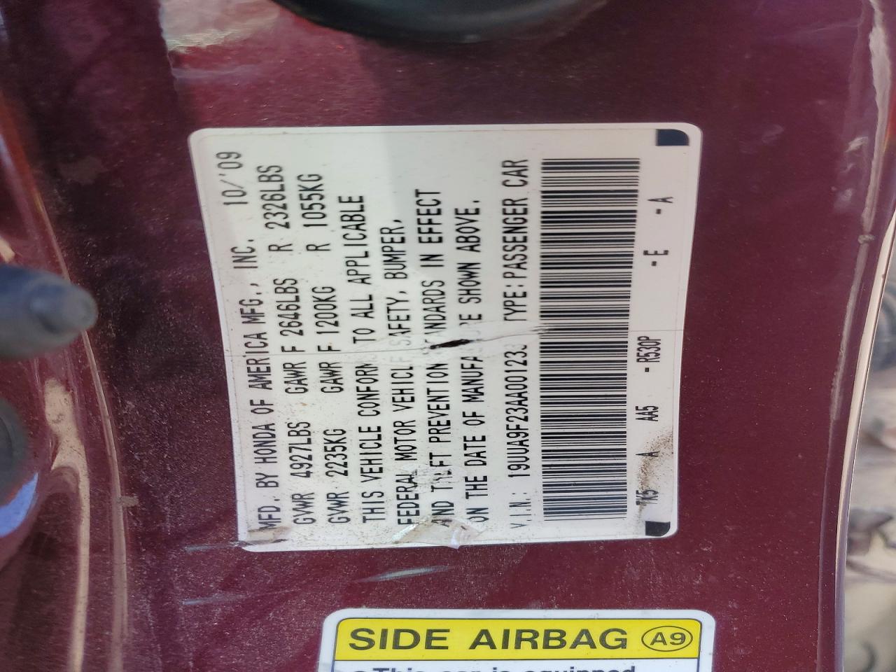 2010 Acura Tl Темно-бордовый vin: 19UUA9F23AA001233