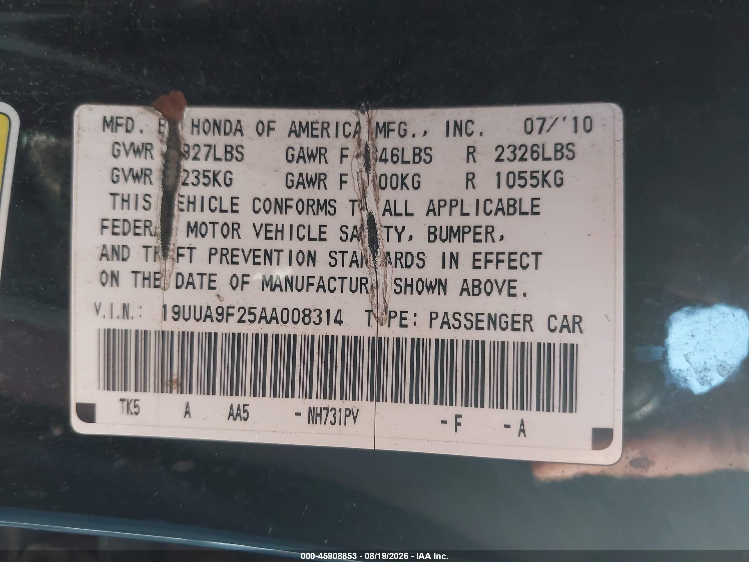 2010 Acura Tl 3.7 Black vin: 19UUA9F25AA008314