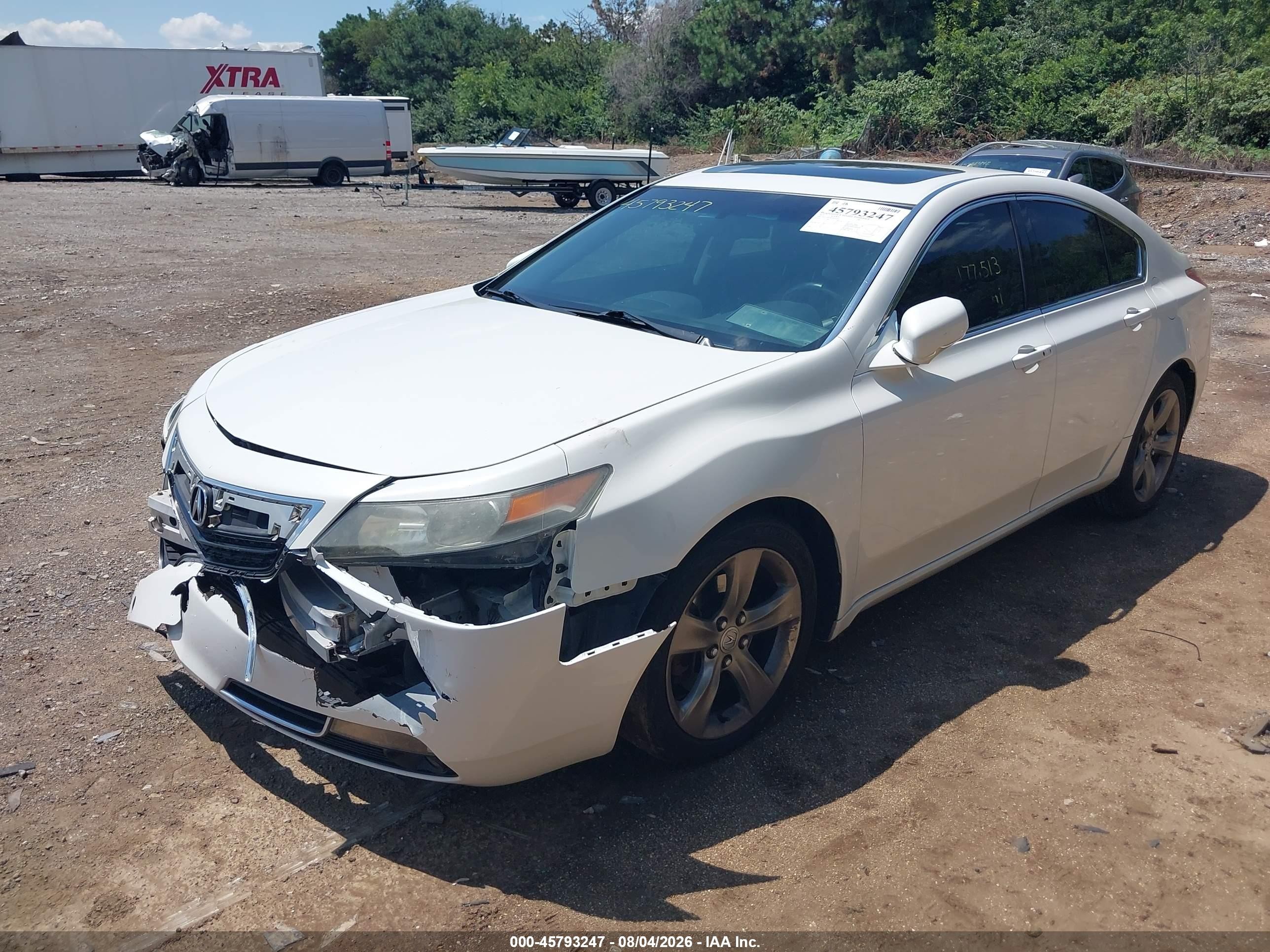 2012 Acura Tl 3.7 White vin: 19UUA9F50CA011070