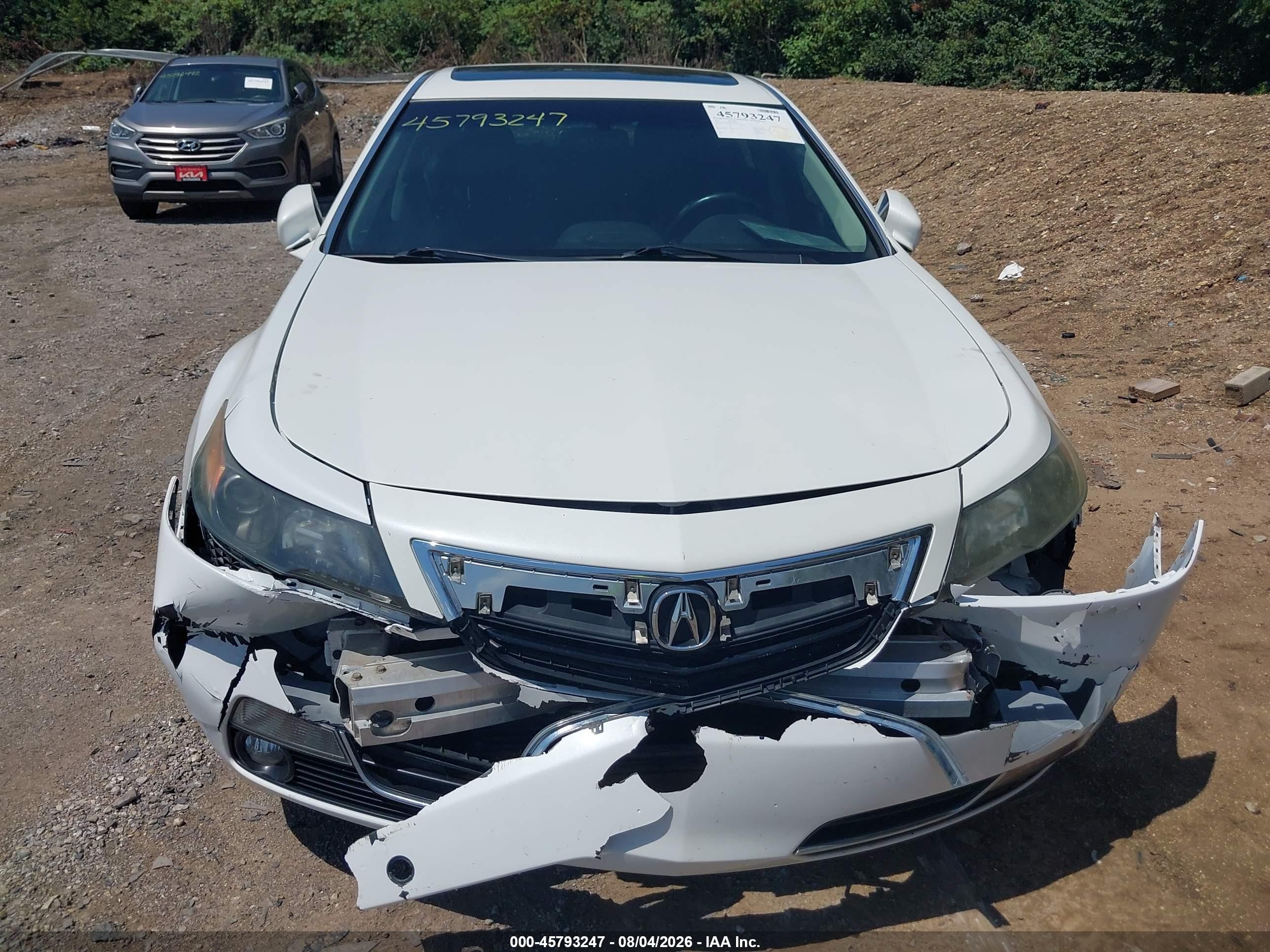 2012 Acura Tl 3.7 White vin: 19UUA9F50CA011070