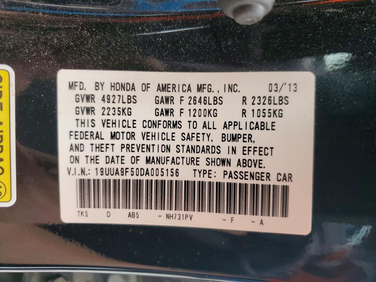 2013 Acura Tl Tech Black vin: 19UUA9F50DA005156