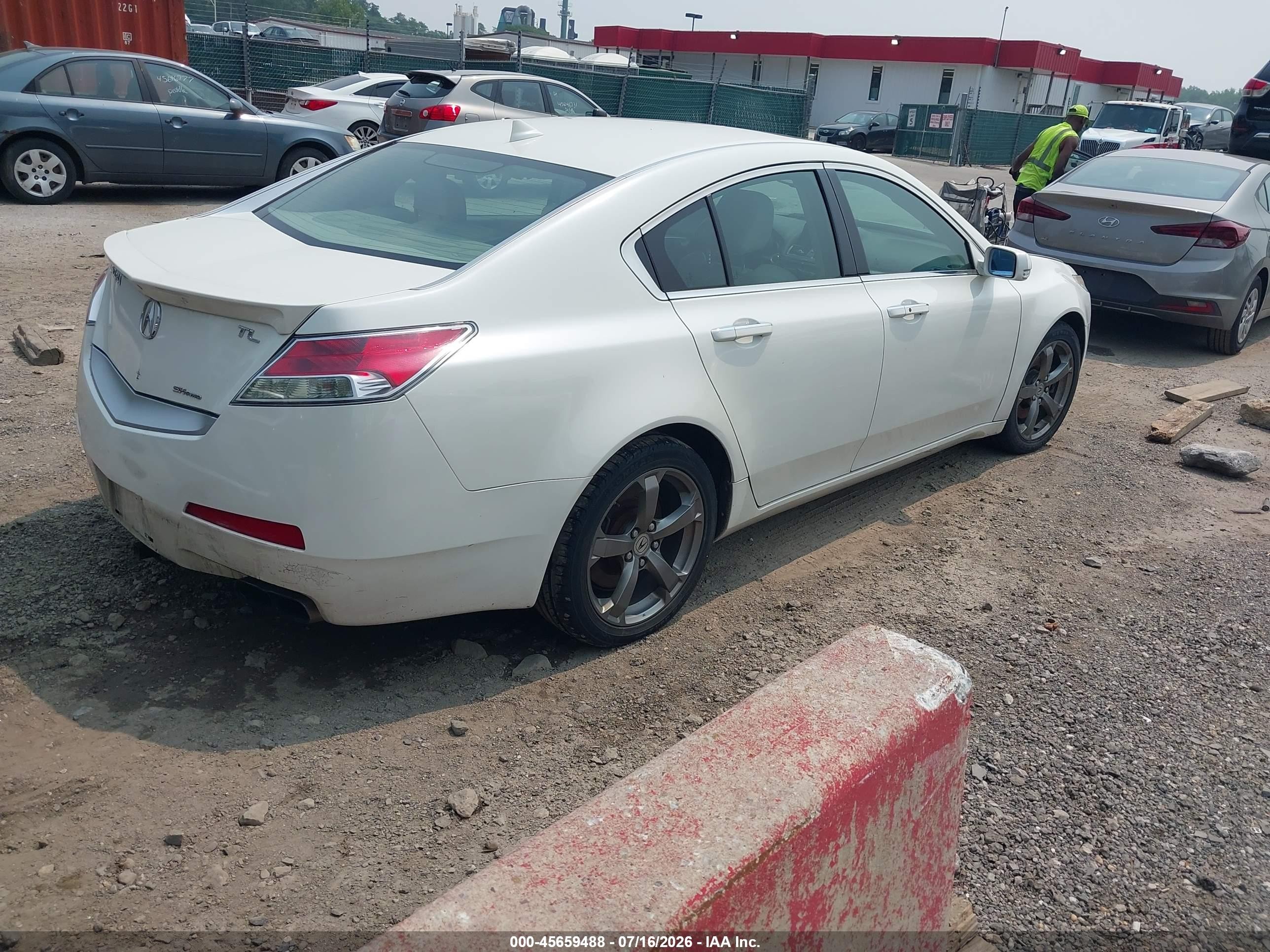 2011 Acura Tl 3.7 White vin: 19UUA9F51BA001131
