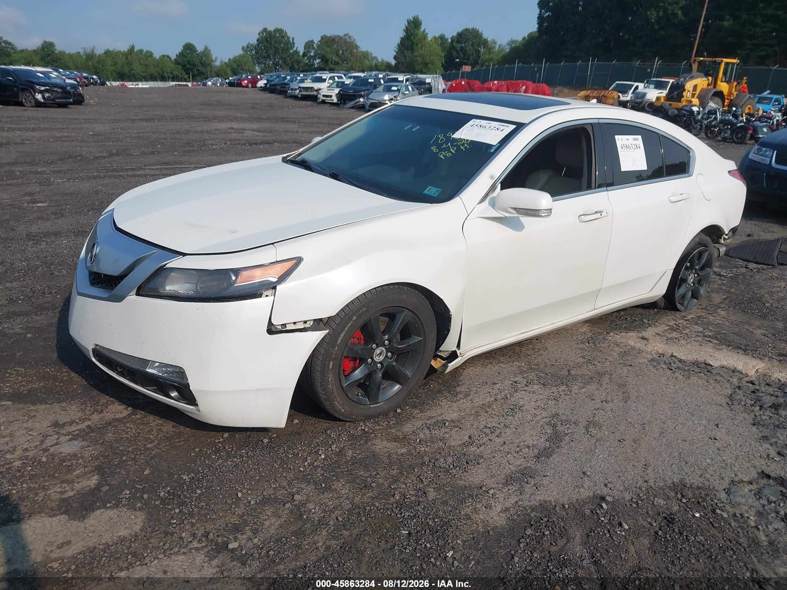2012 Acura Tl 3.7 White vin: 19UUA9F51CA004435