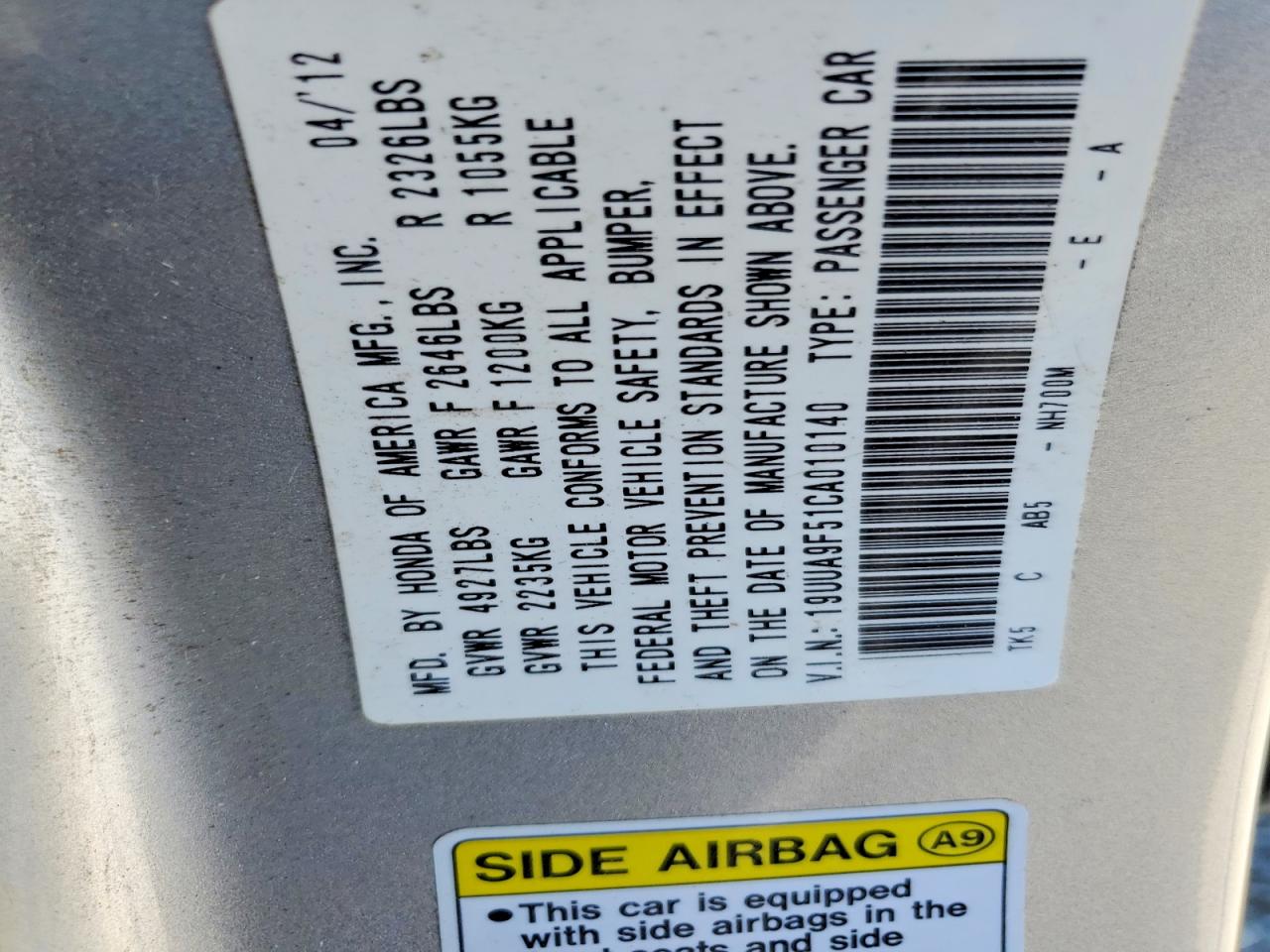 2012 Acura Tl Silver vin: 19UUA9F51CA010140