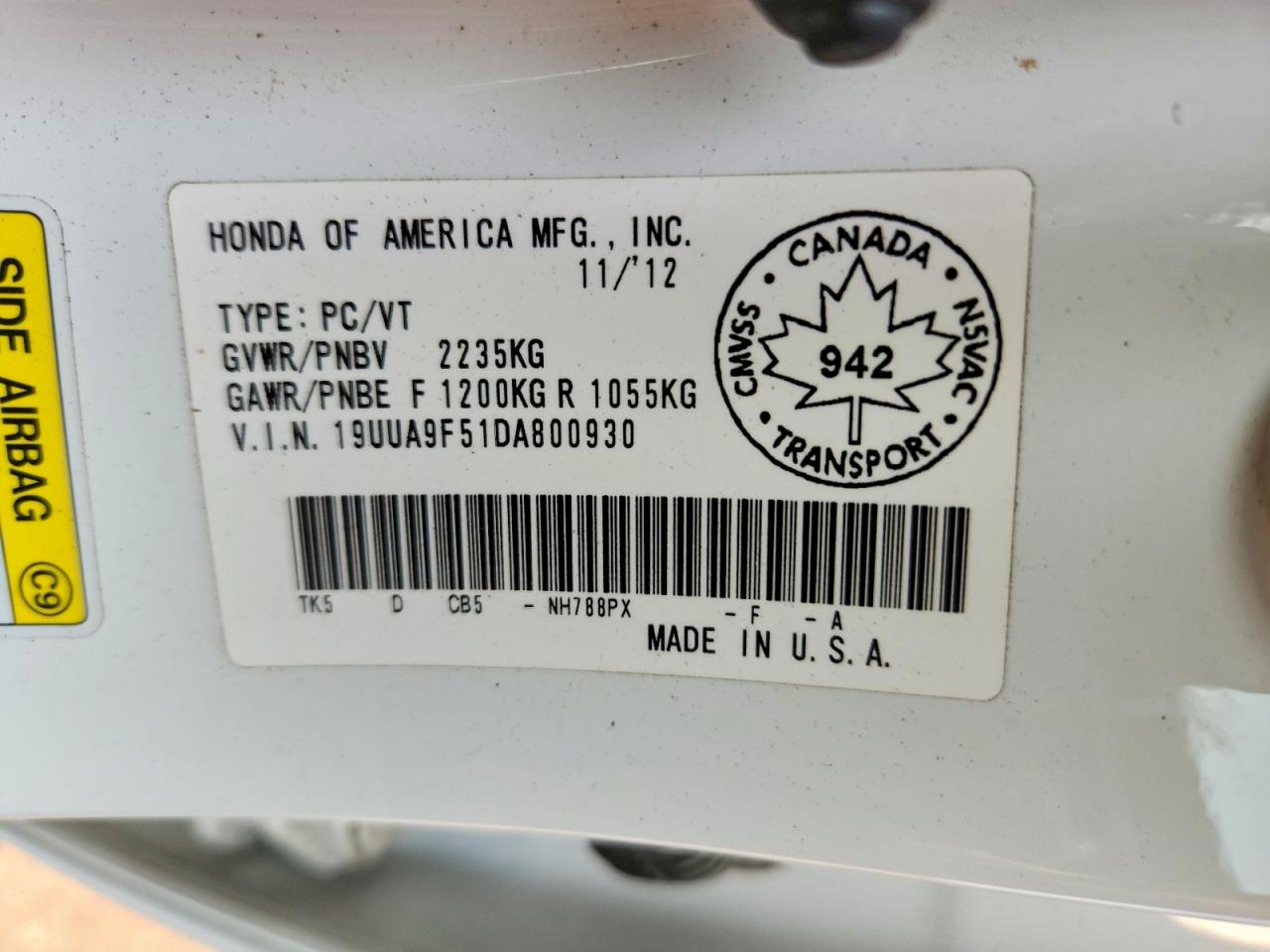 2013 Acura Tl Tech Белый vin: 19UUA9F51DA800930