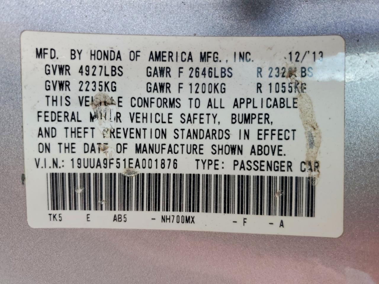 2014 Acura Tl Tech Silver vin: 19UUA9F51EA001876