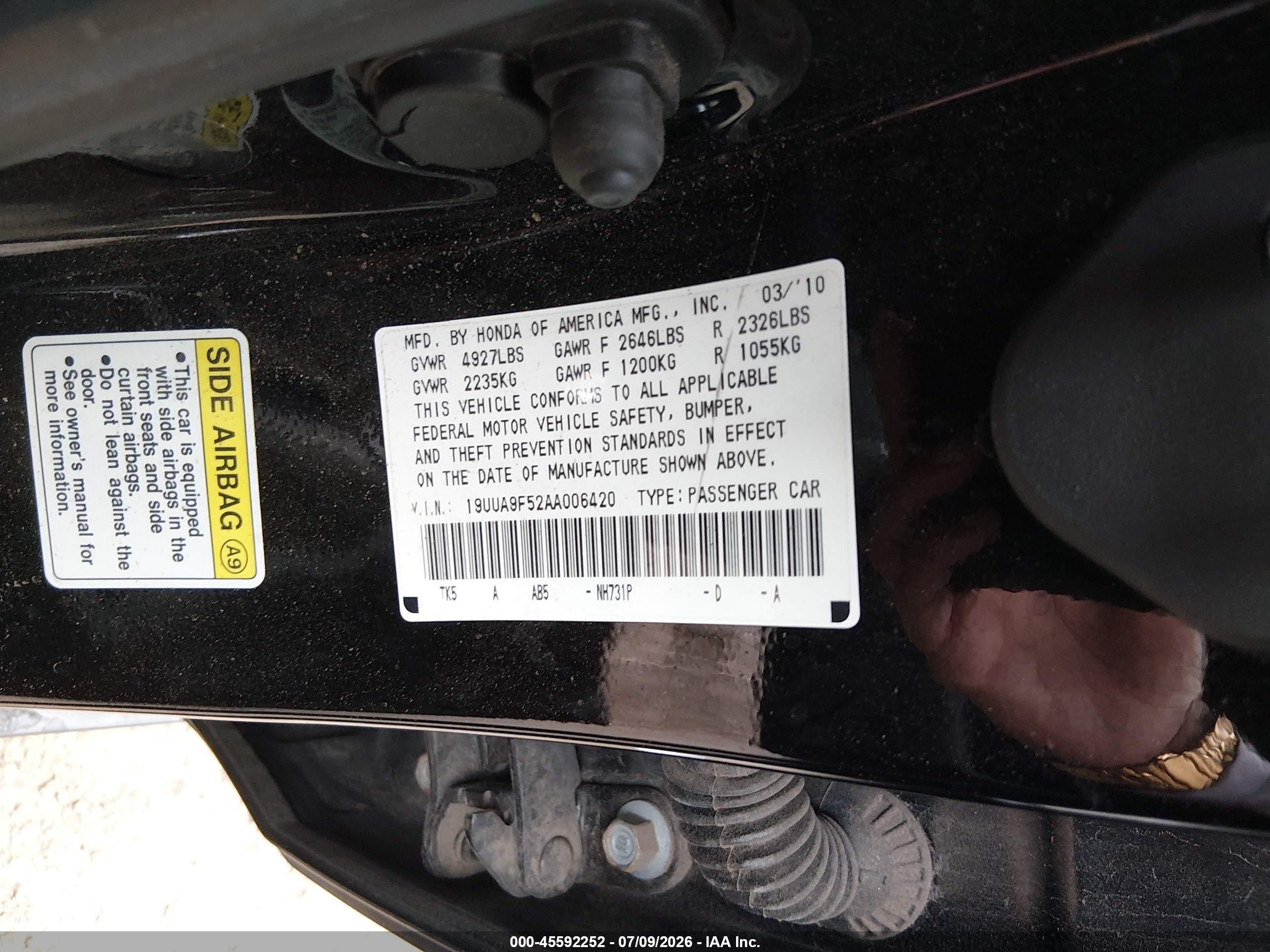 2010 Acura Tl 3.7 Black vin: 19UUA9F52AA006420