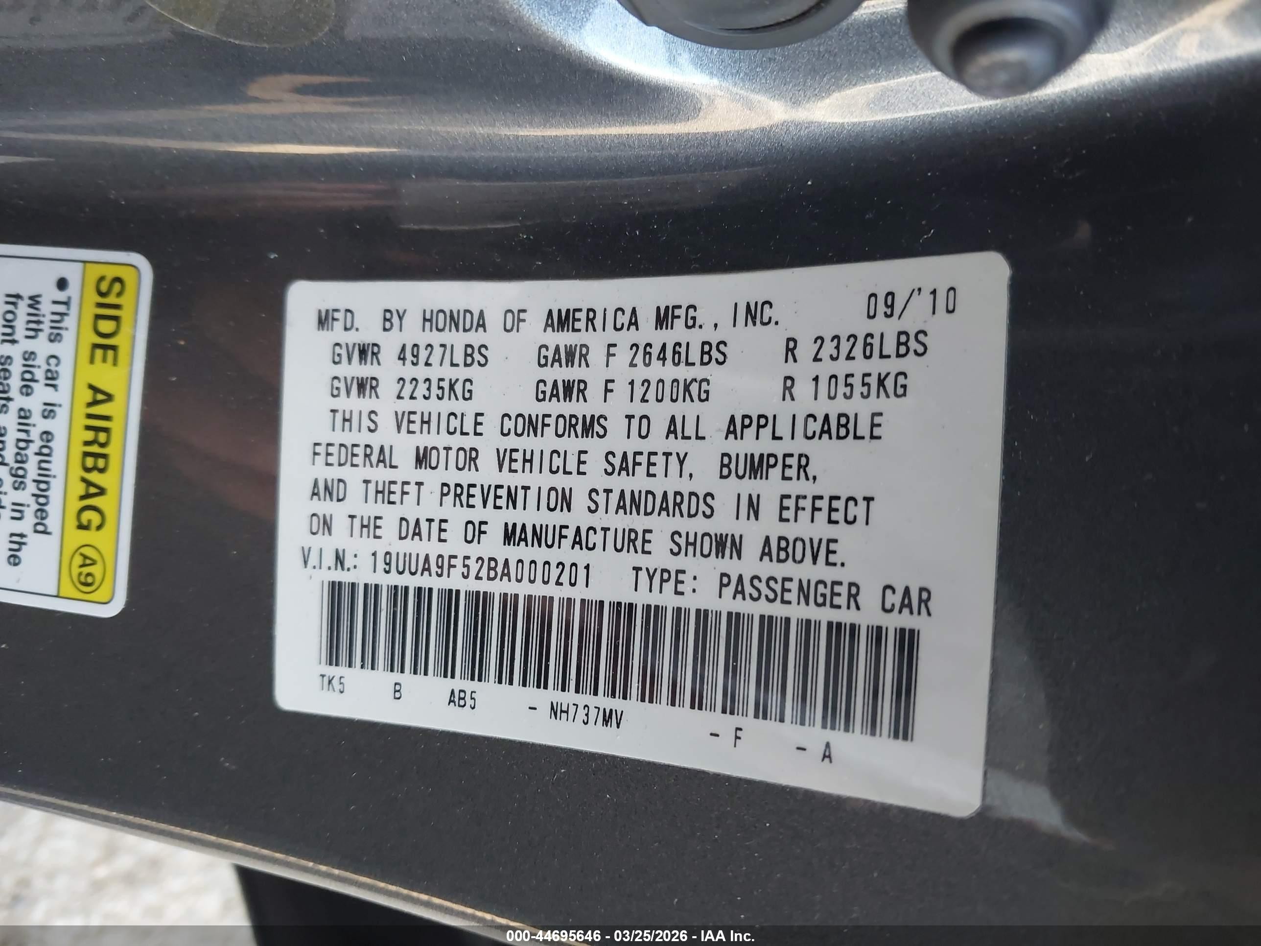 2011 Acura Tl 3.7 Gray vin: 19UUA9F52BA000201