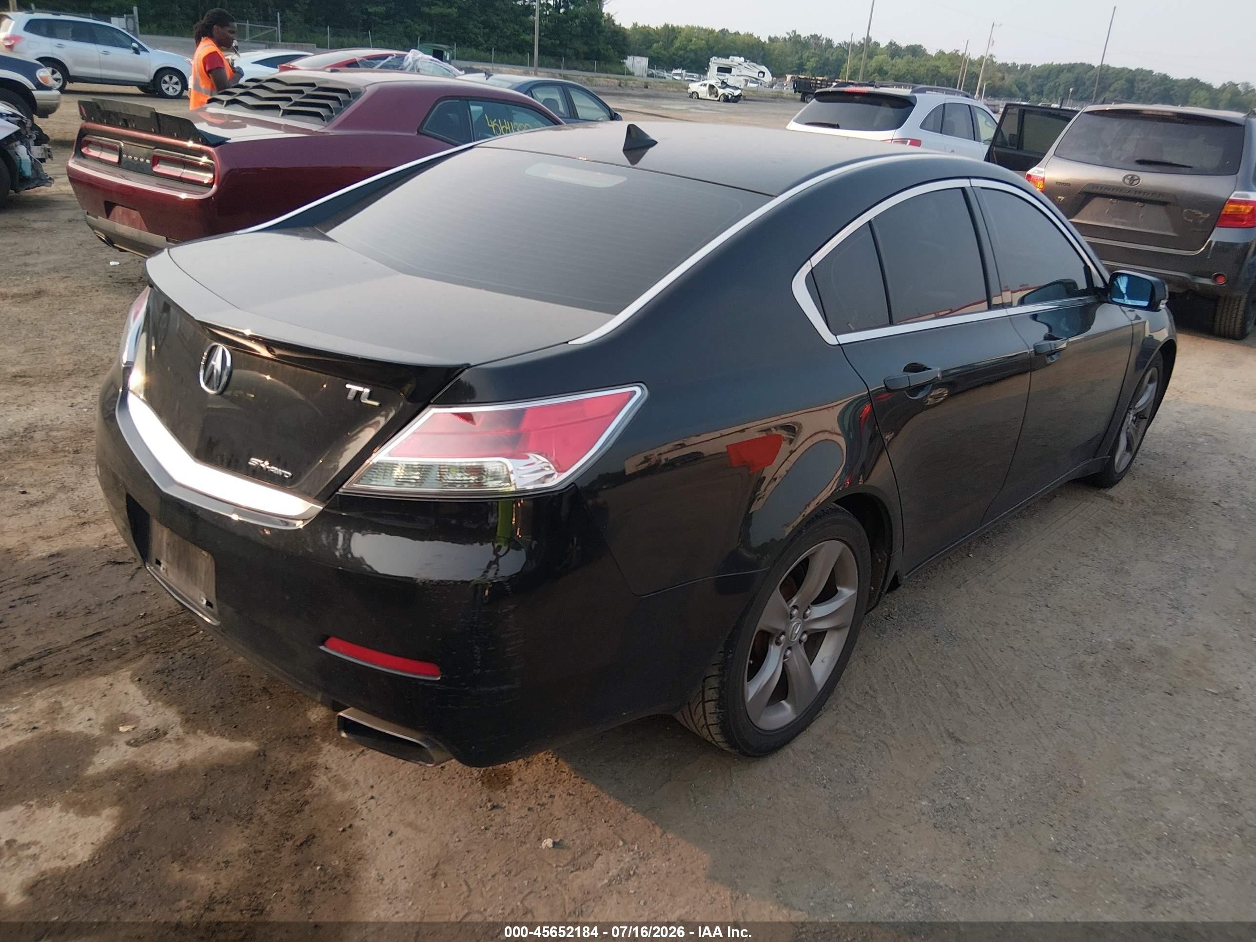 2013 Acura Tl 3.7 Black vin: 19UUA9F52DA003375