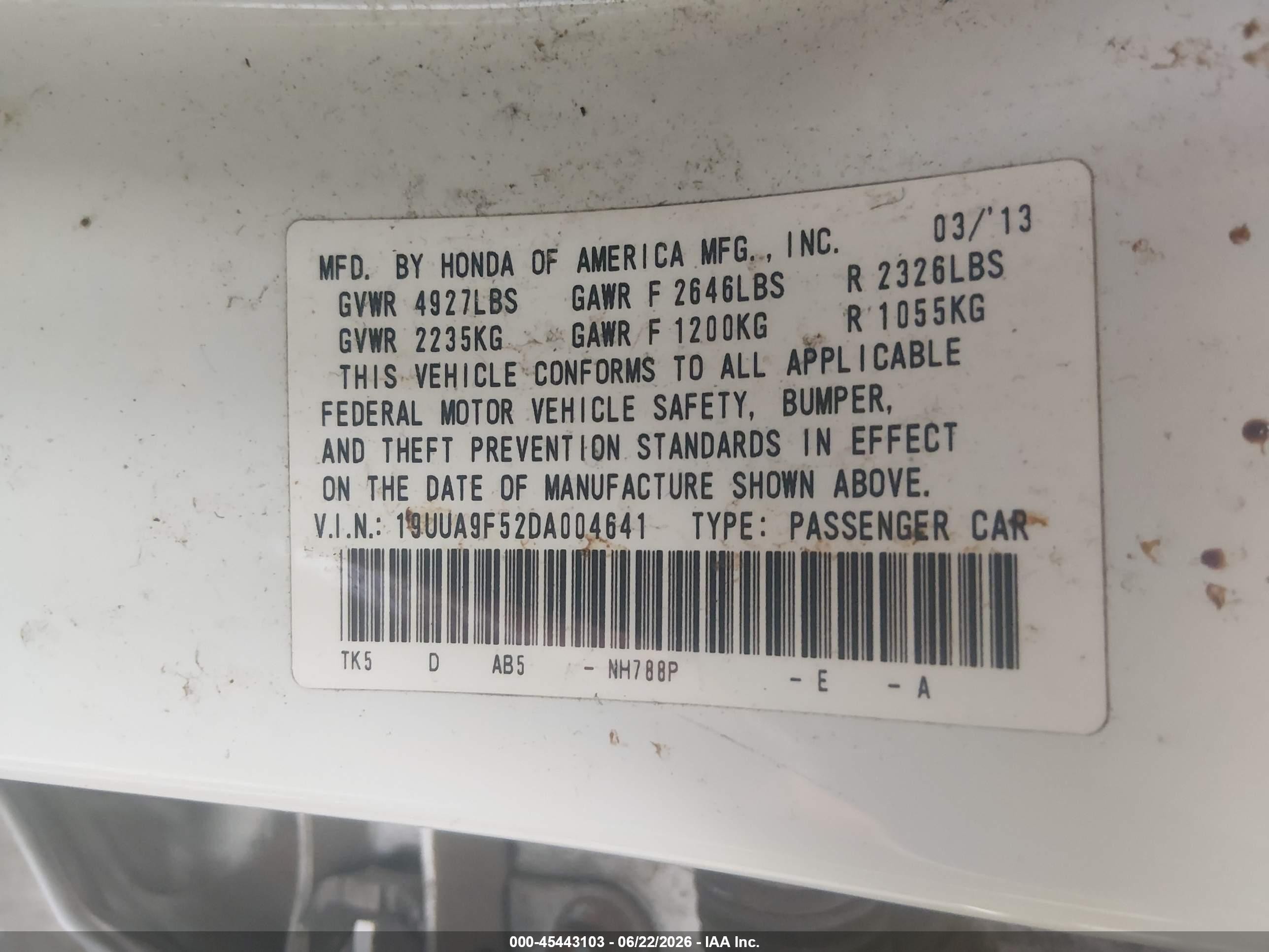 2013 Acura Tl 3.7 White vin: 19UUA9F52DA004641