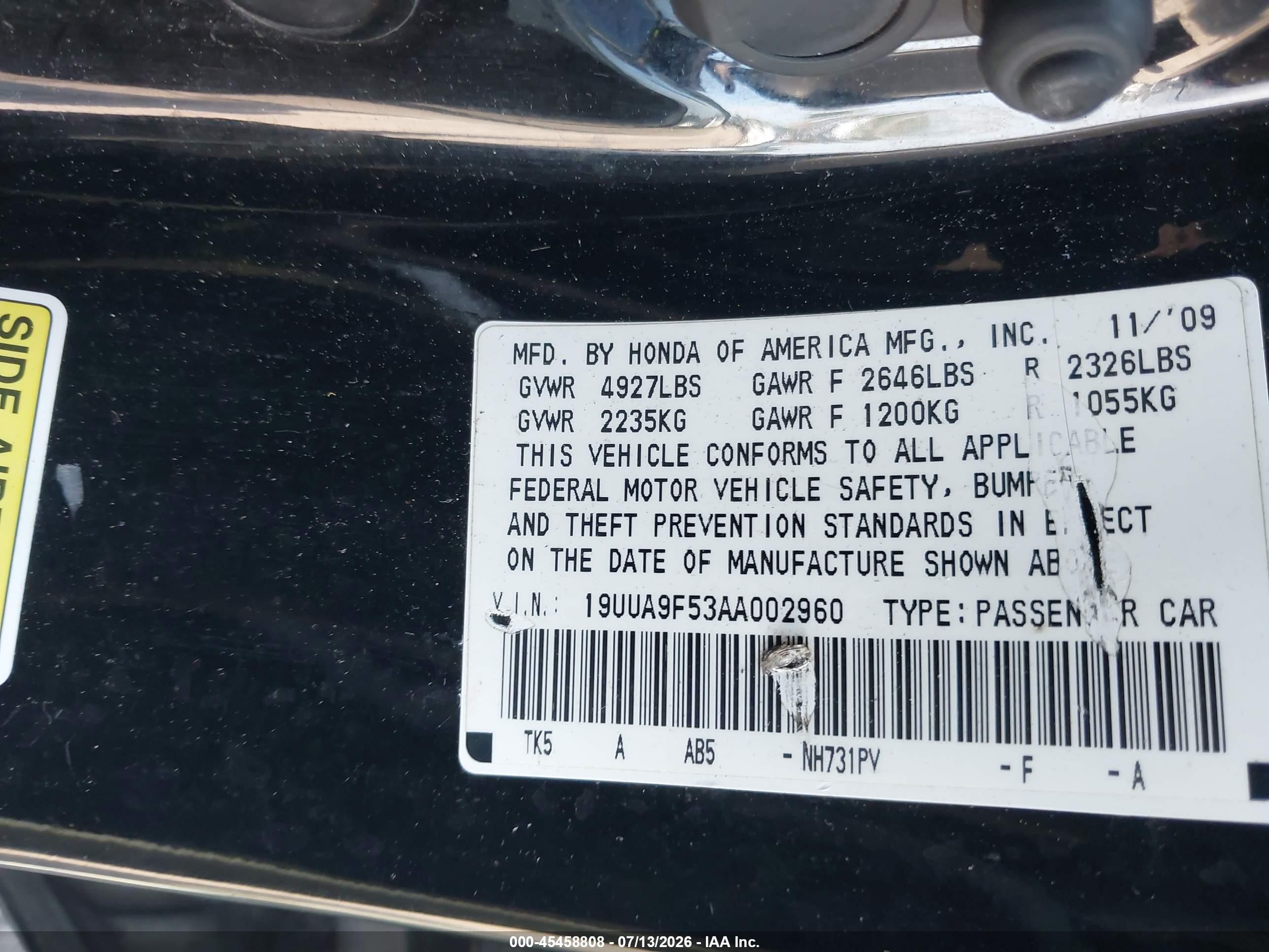 2010 Acura Tl 3.7 Black vin: 19UUA9F53AA002960