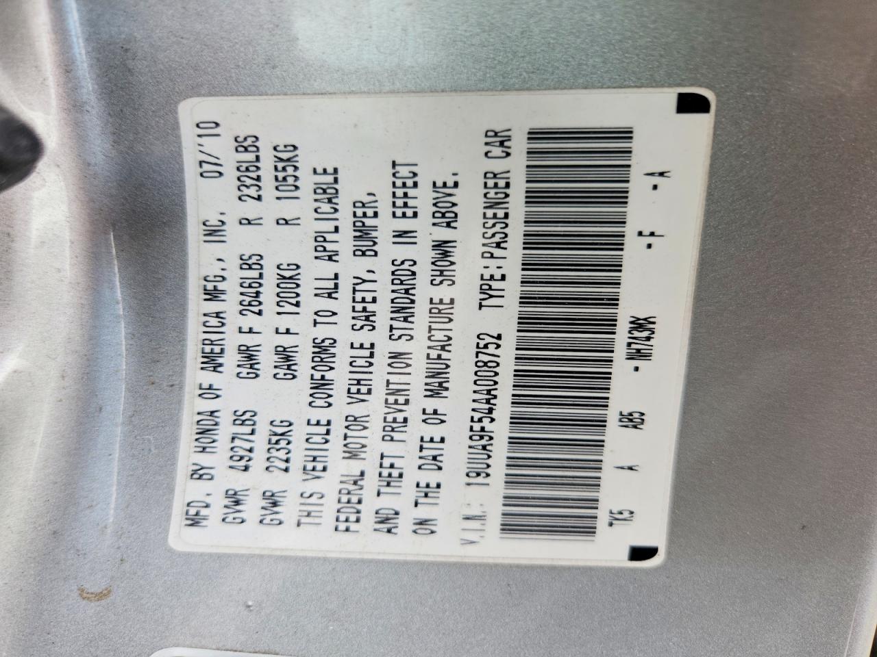 2010 Acura Tl Silver vin: 19UUA9F54AA008752