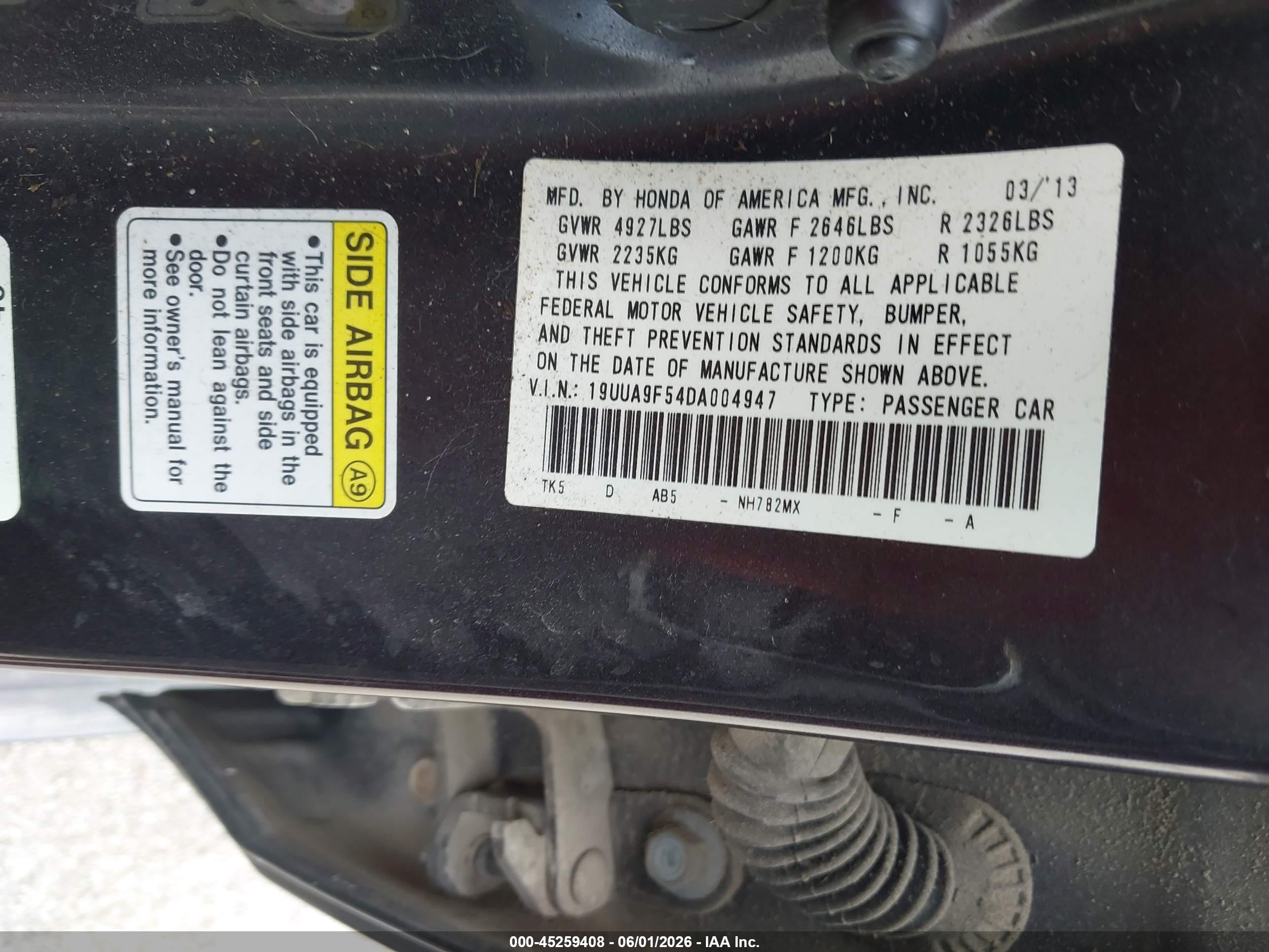 2013 Acura Tl 3.7 Gray vin: 19UUA9F54DA004947