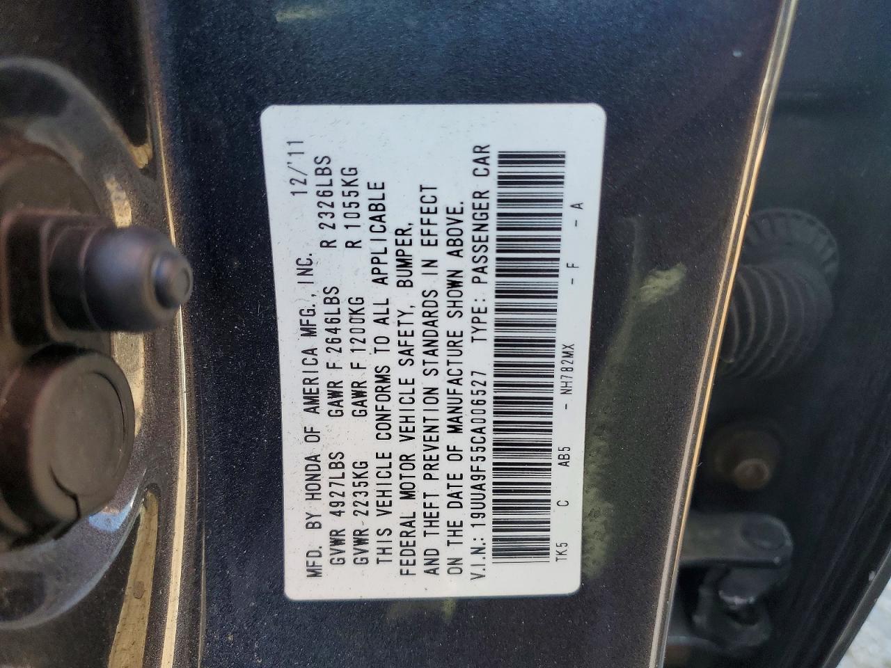 2012 Acura Tl Black vin: 19UUA9F55CA006527