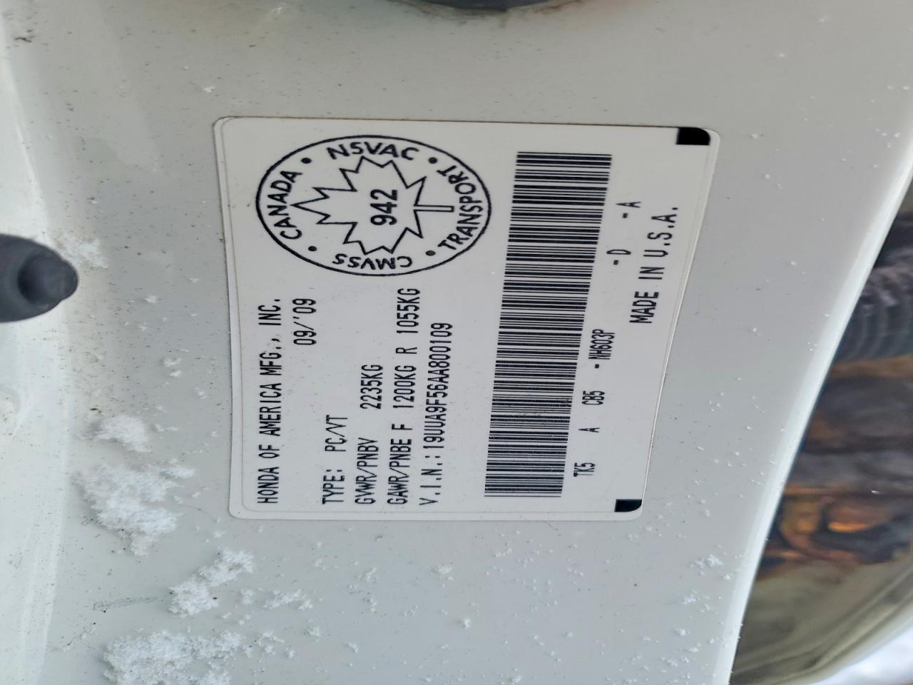 2010 Acura Tl White vin: 19UUA9F56AA800109
