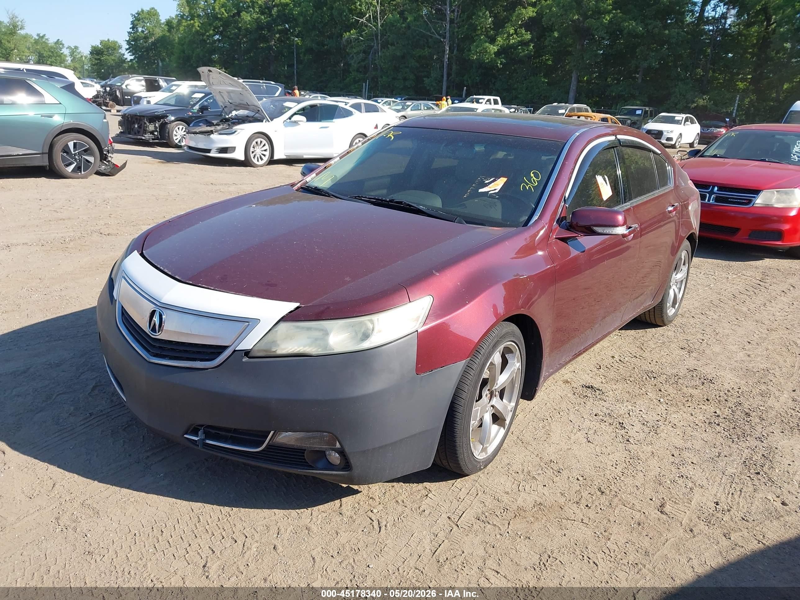 2010 Acura Tl 3.7 Burgundy vin: 19UUA9F57AA004694