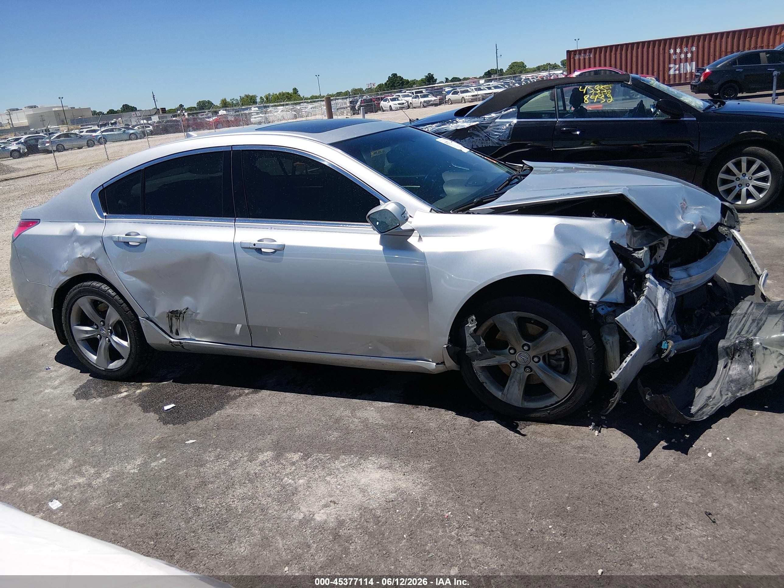 2012 Acura Tl 3.7 Серебряный vin: 19UUA9F57CA008246