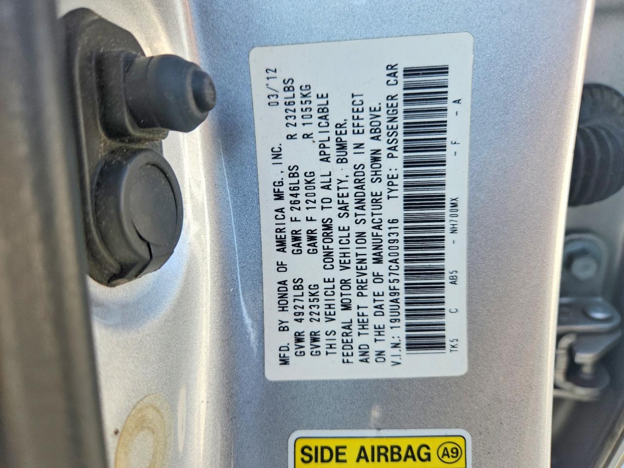 2012 Acura Tl Silver vin: 19UUA9F57CA009316