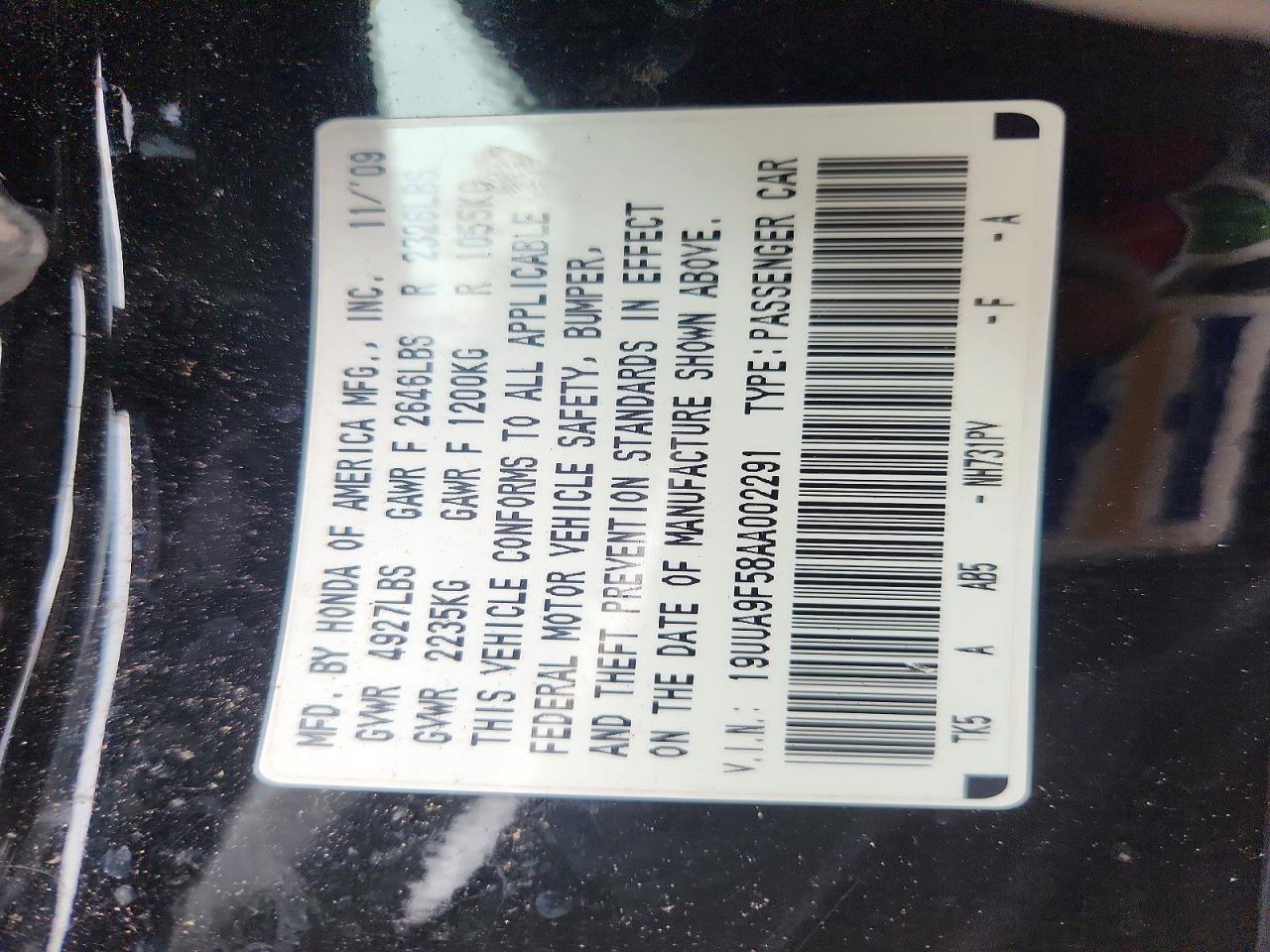 2010 Acura Tl Black vin: 19UUA9F58AA002291