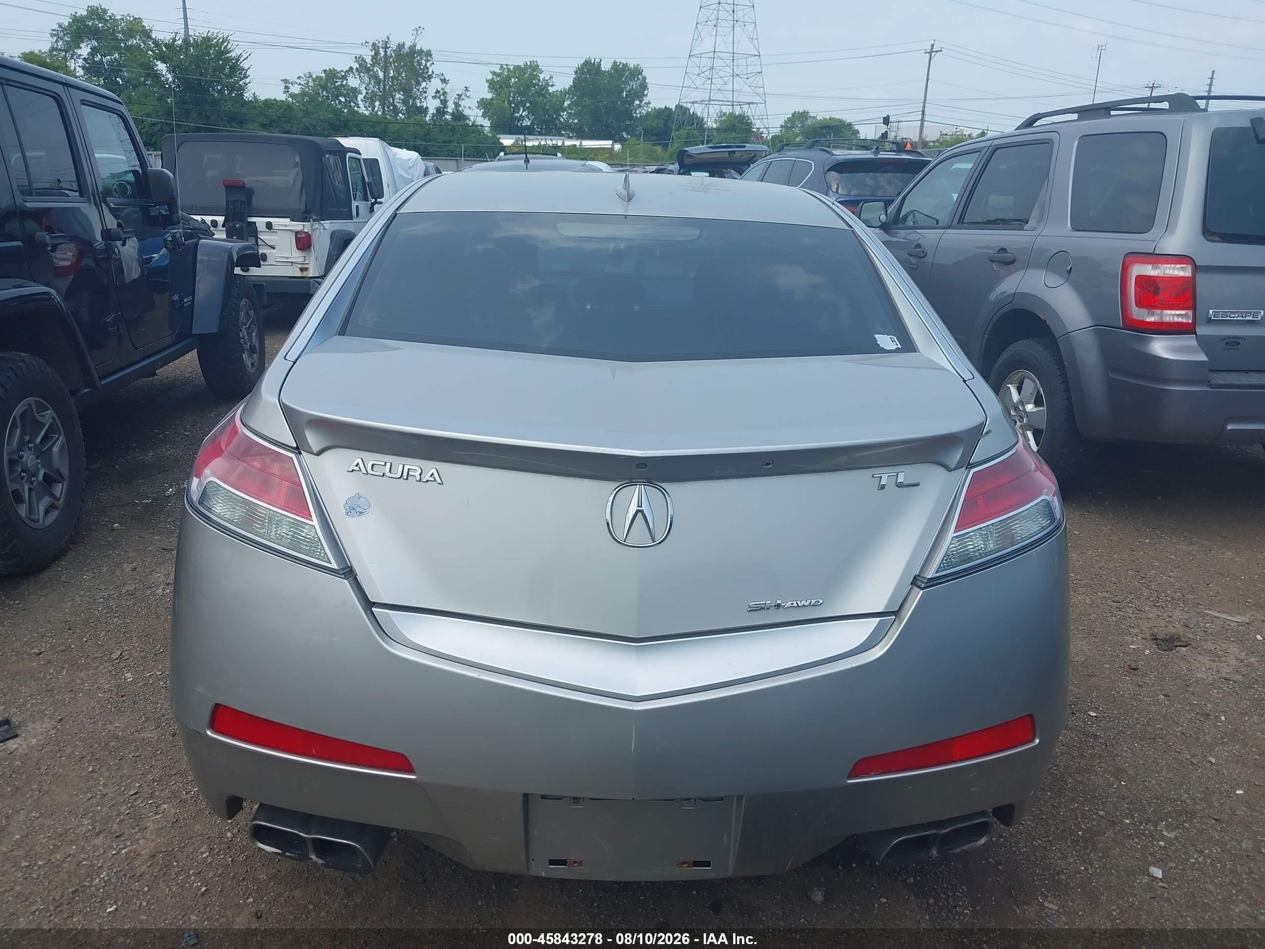 2010 Acura Tl 3.7 Silver vin: 19UUA9F59AA004132