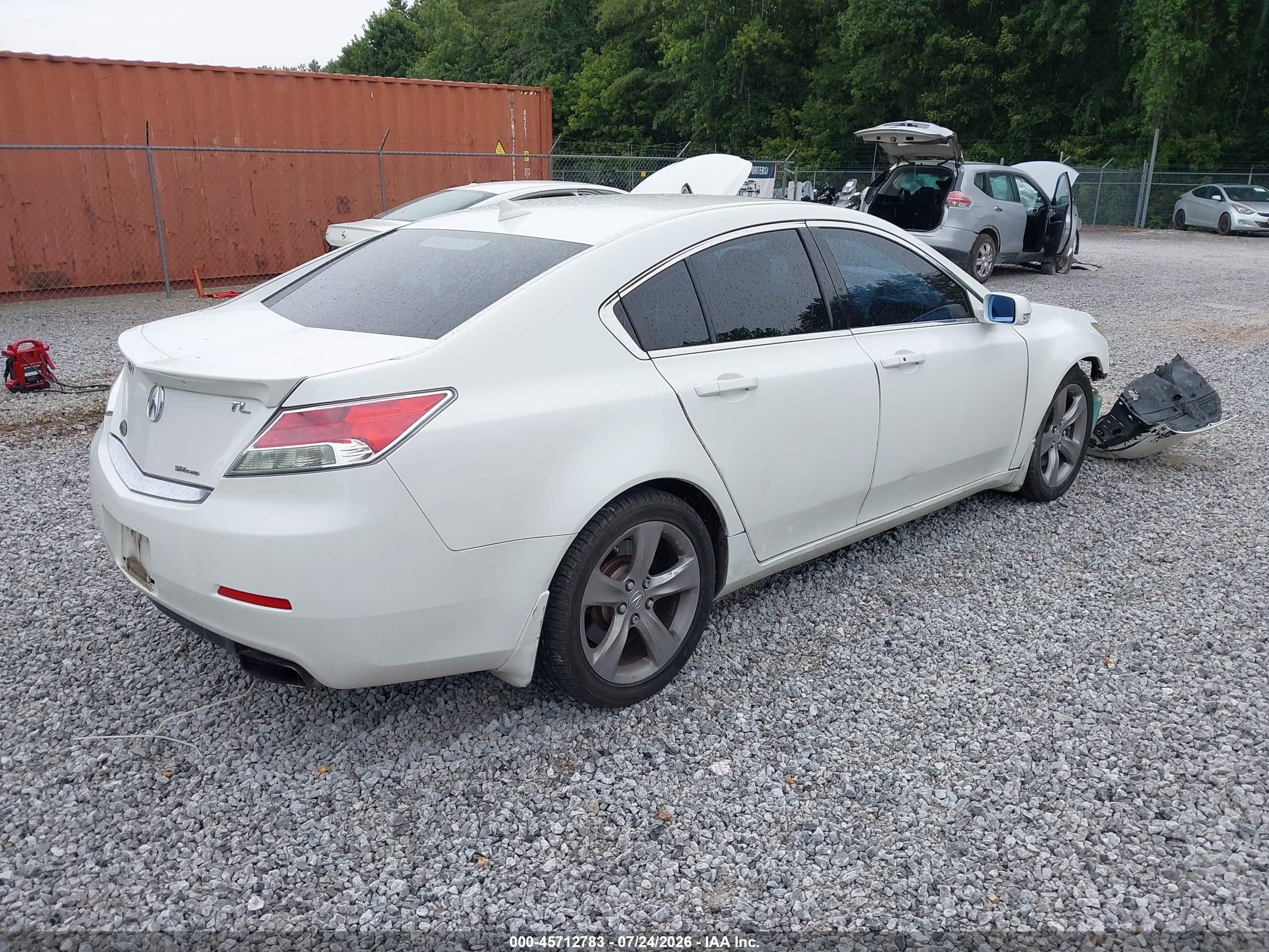2012 Acura Tl 3.7 White vin: 19UUA9F59CA002173