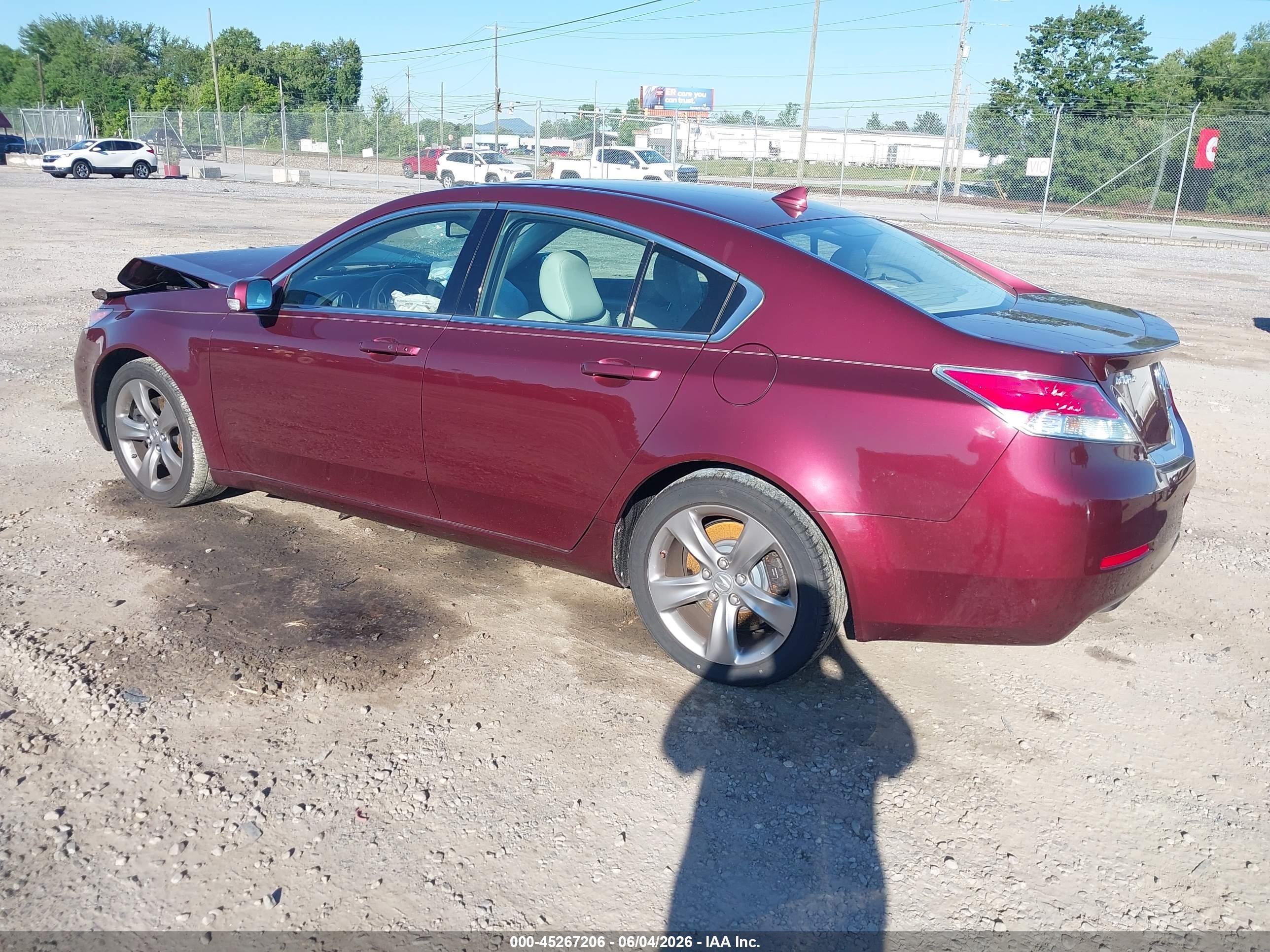 2012 Acura Tl 3.7 Burgundy vin: 19UUA9F5XCA005244