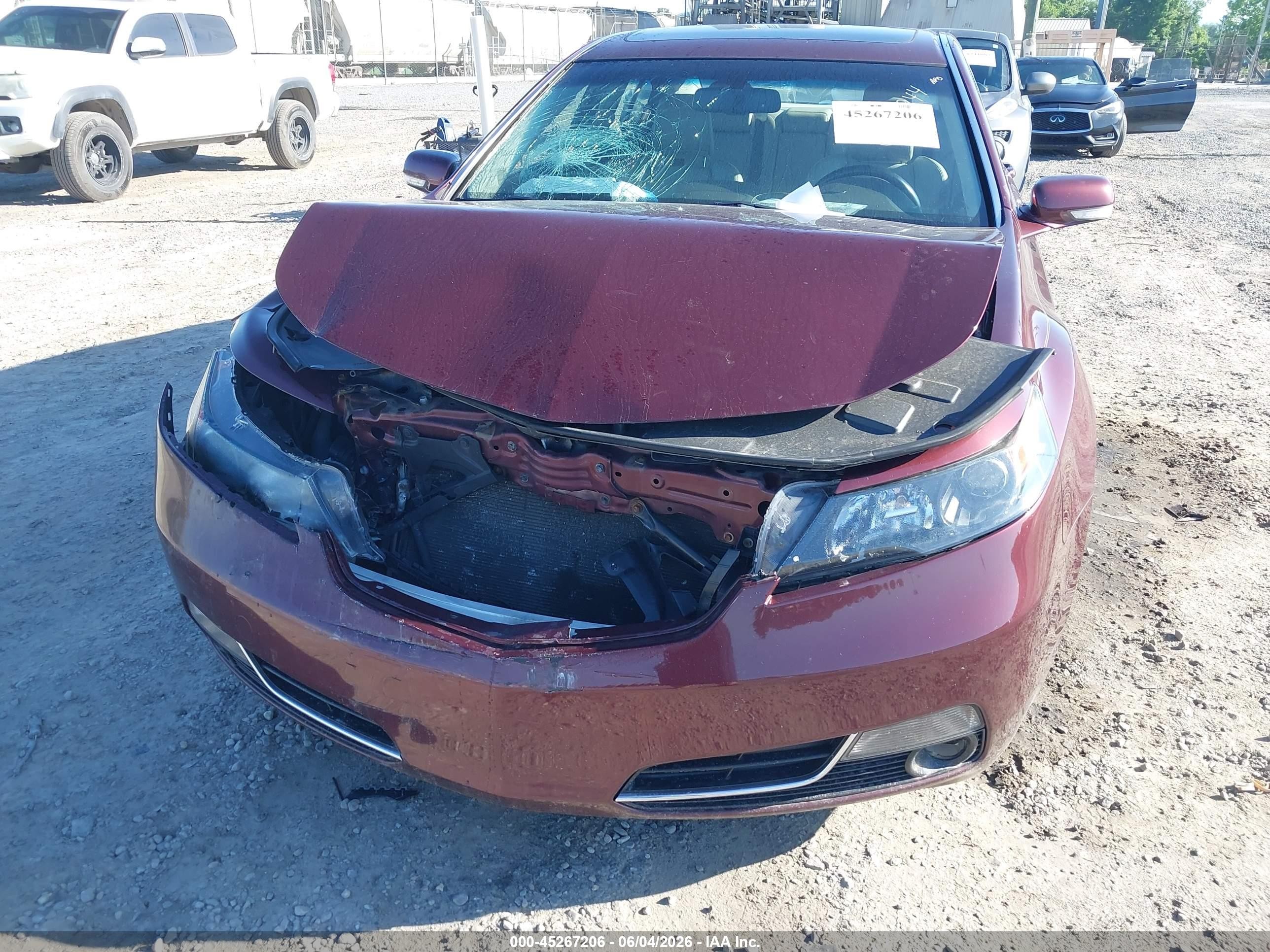 2012 Acura Tl 3.7 Burgundy vin: 19UUA9F5XCA005244
