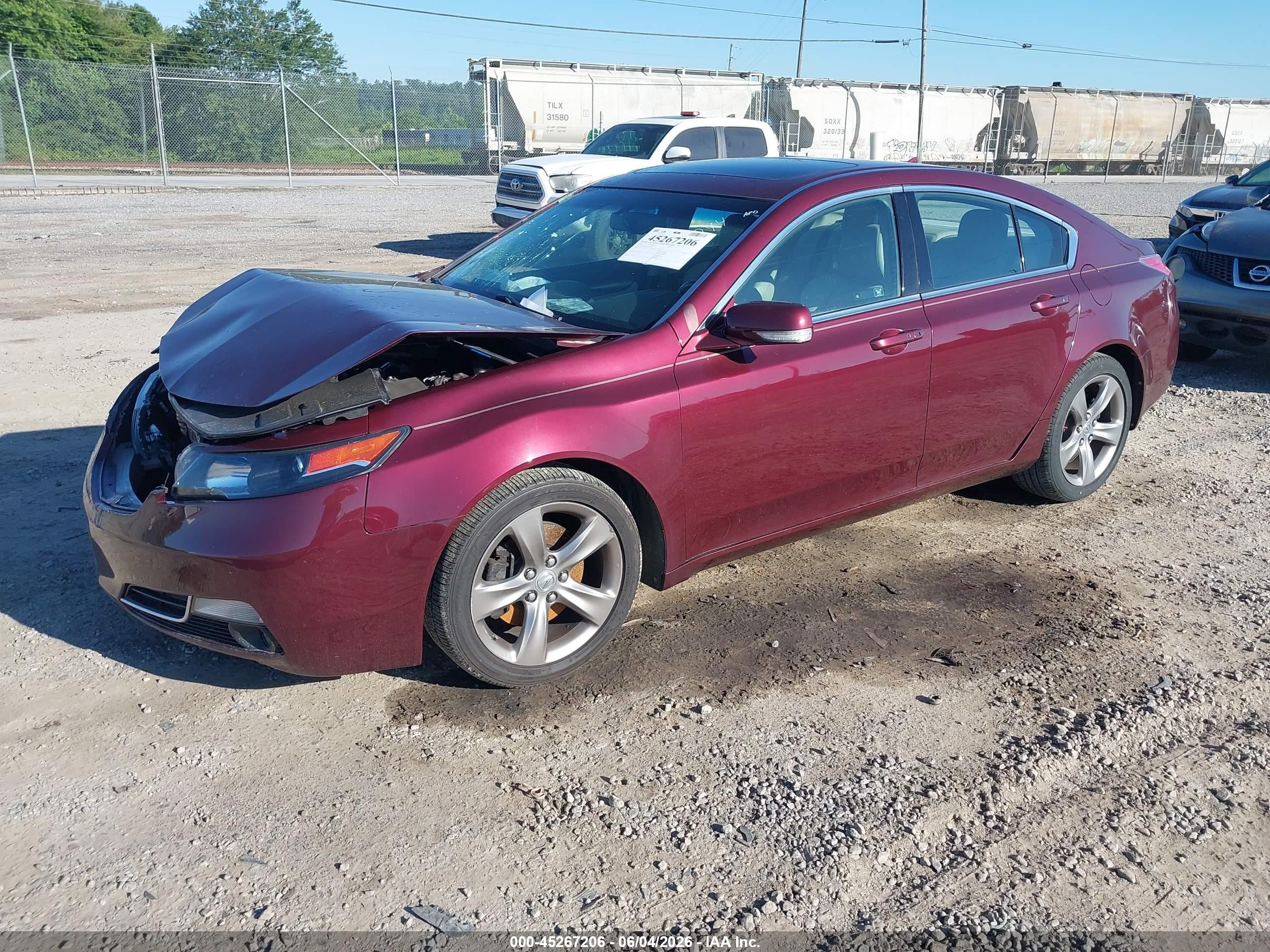 2012 Acura Tl 3.7 Burgundy vin: 19UUA9F5XCA005244