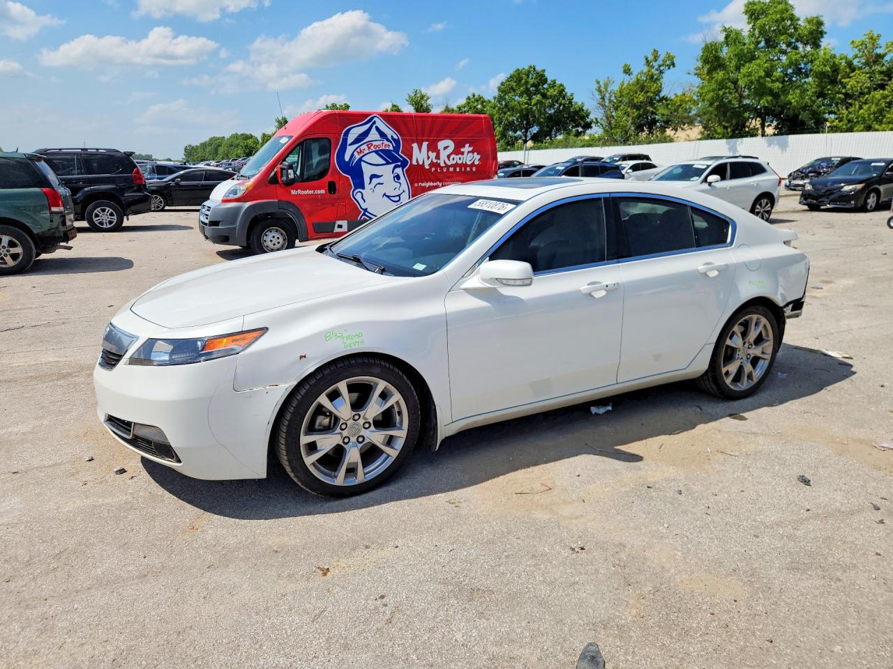 2012 Acura Tl White vin: 19UUA9F72CA004607