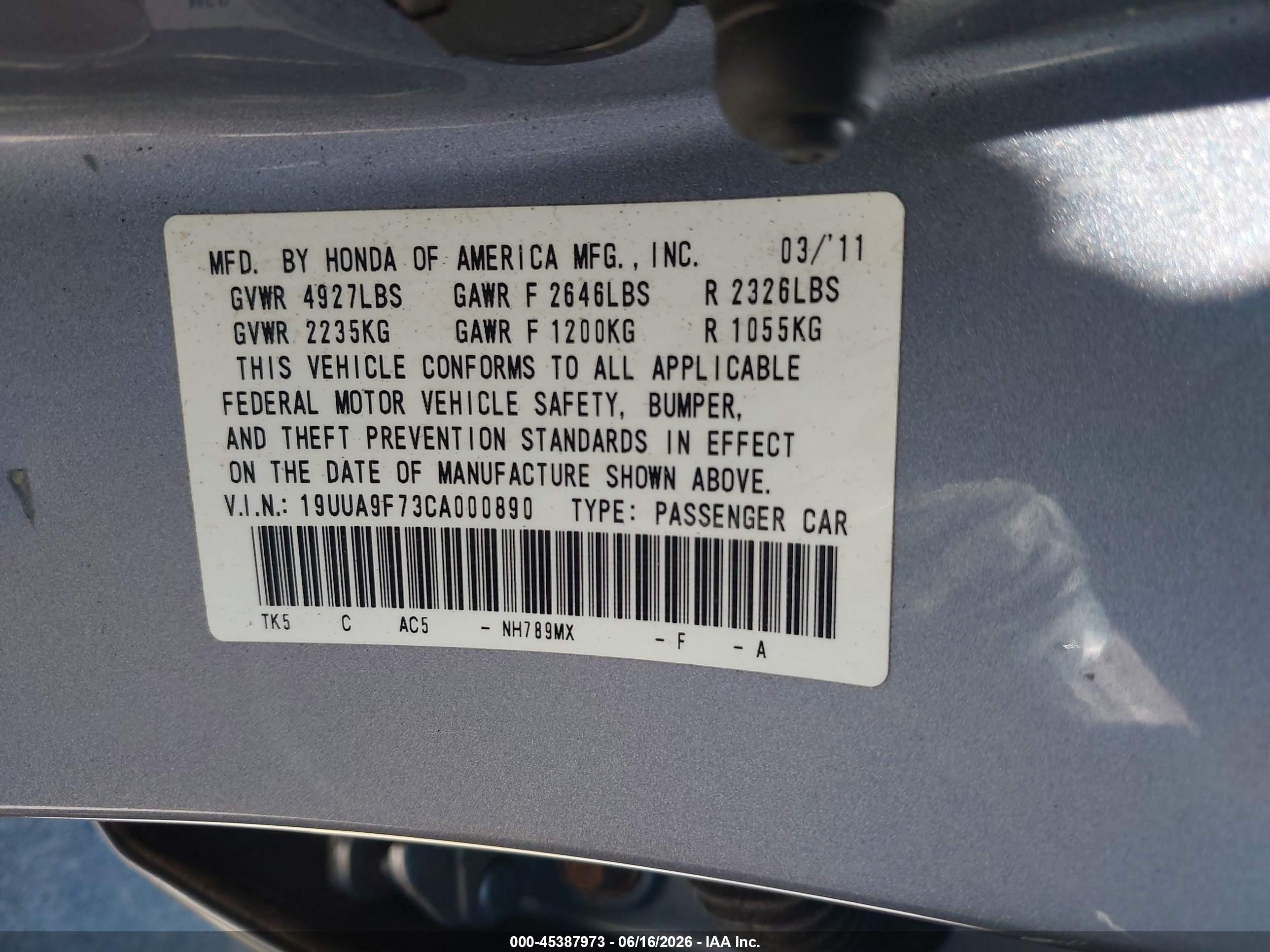 2012 Acura Tl 3.7 Gray vin: 19UUA9F73CA000890
