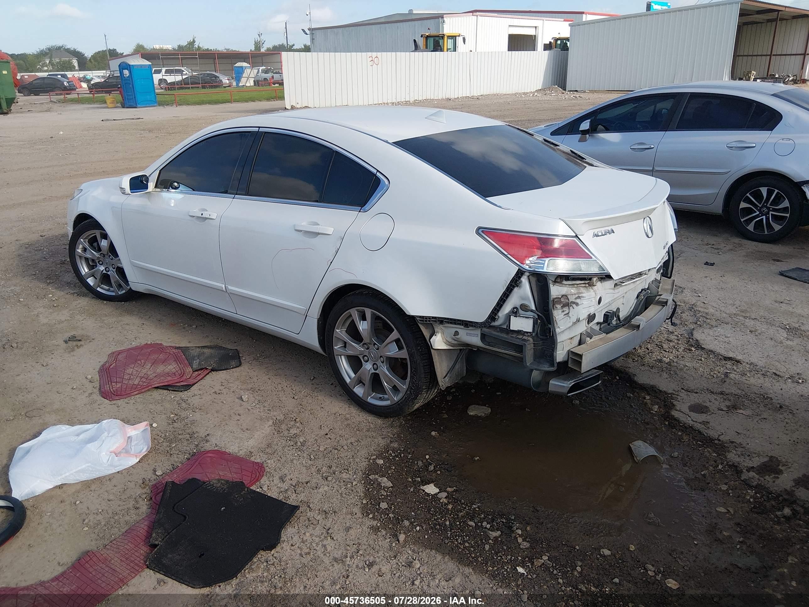2012 Acura Tl 3.7 White vin: 19UUA9F74CA002020