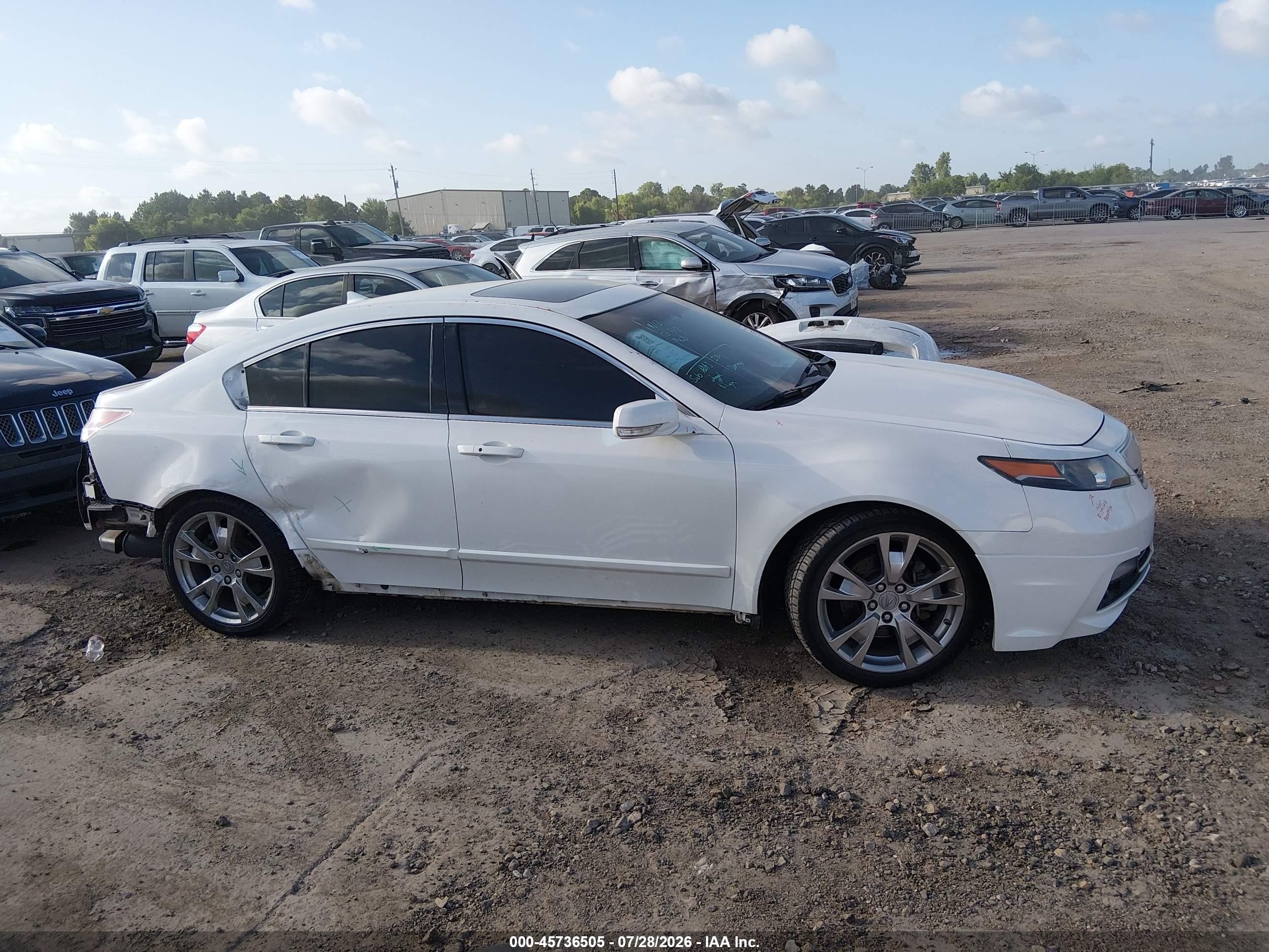 2012 Acura Tl 3.7 White vin: 19UUA9F74CA002020