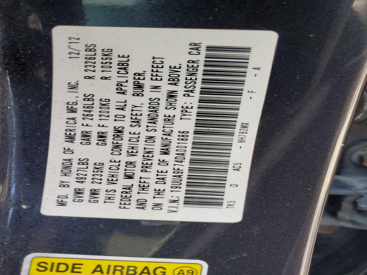 2013 Acura Tl Advance Gray vin: 19UUA9F74DA001886