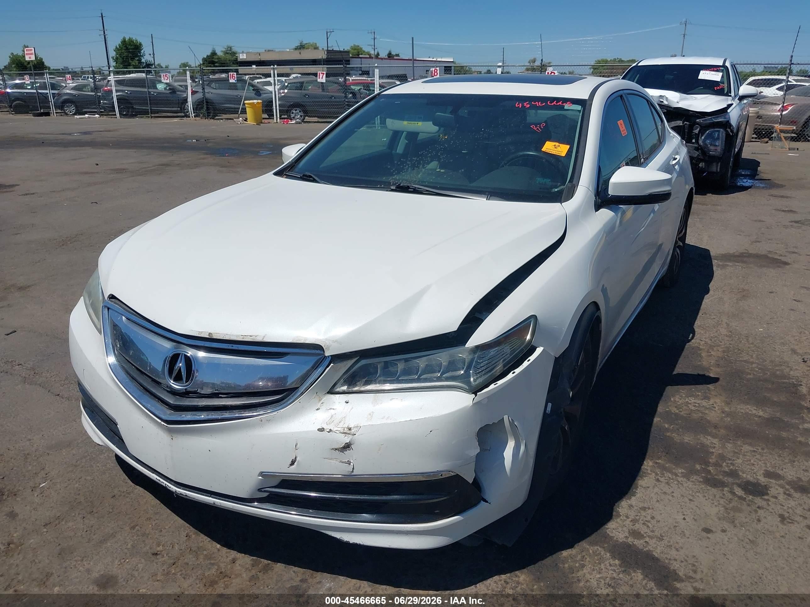 2015 Acura Tlx   White vin: 19UUB1F30FA004444