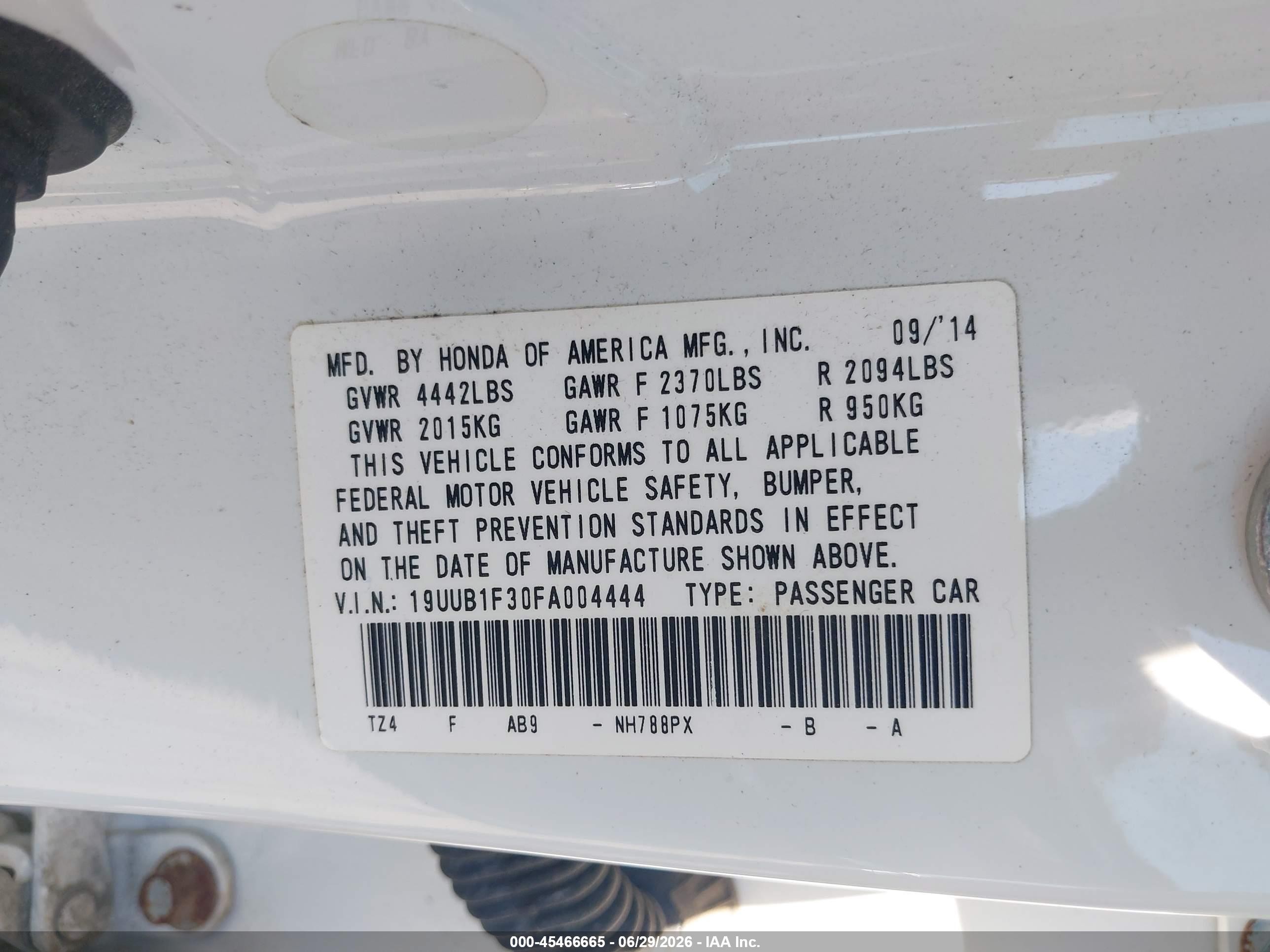 2015 Acura Tlx   White vin: 19UUB1F30FA004444