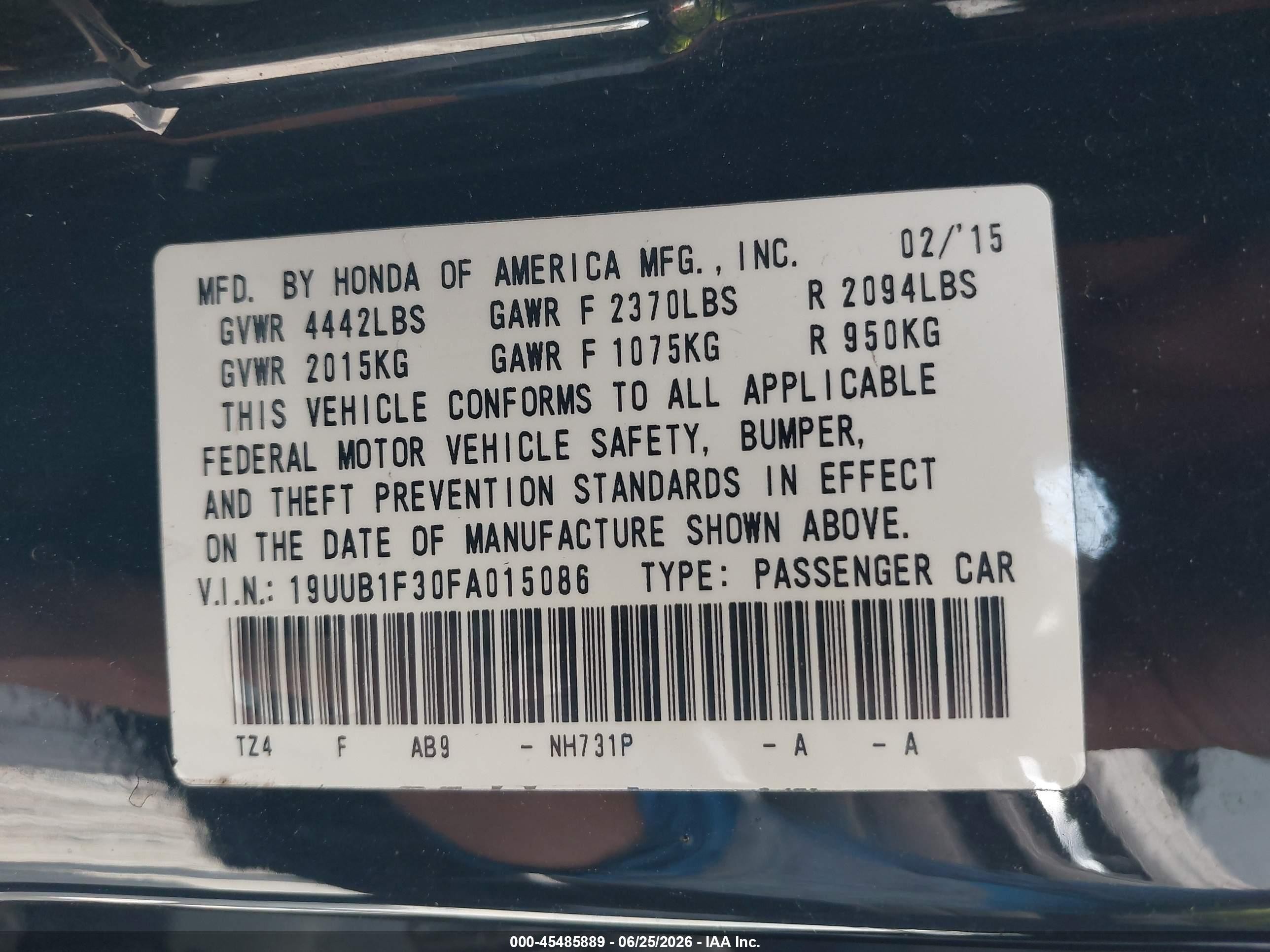 2015 Acura Tlx   Black vin: 19UUB1F30FA015086