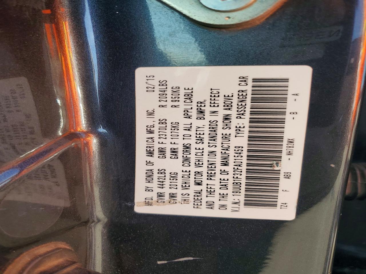 2015 Acura Tlx Charcoal vin: 19UUB1F32FA015459