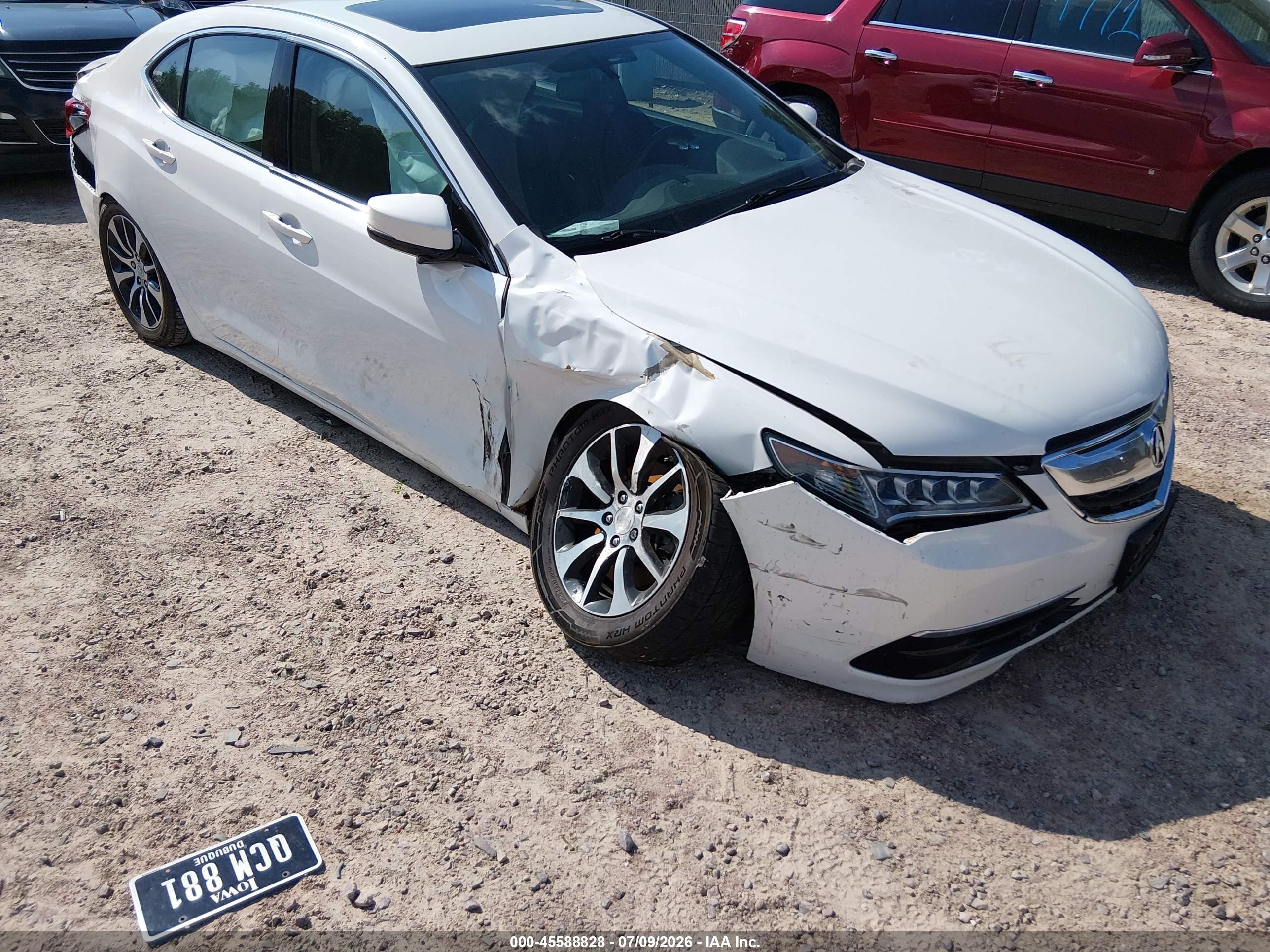 2015 Acura Tlx   White vin: 19UUB1F32FA017468