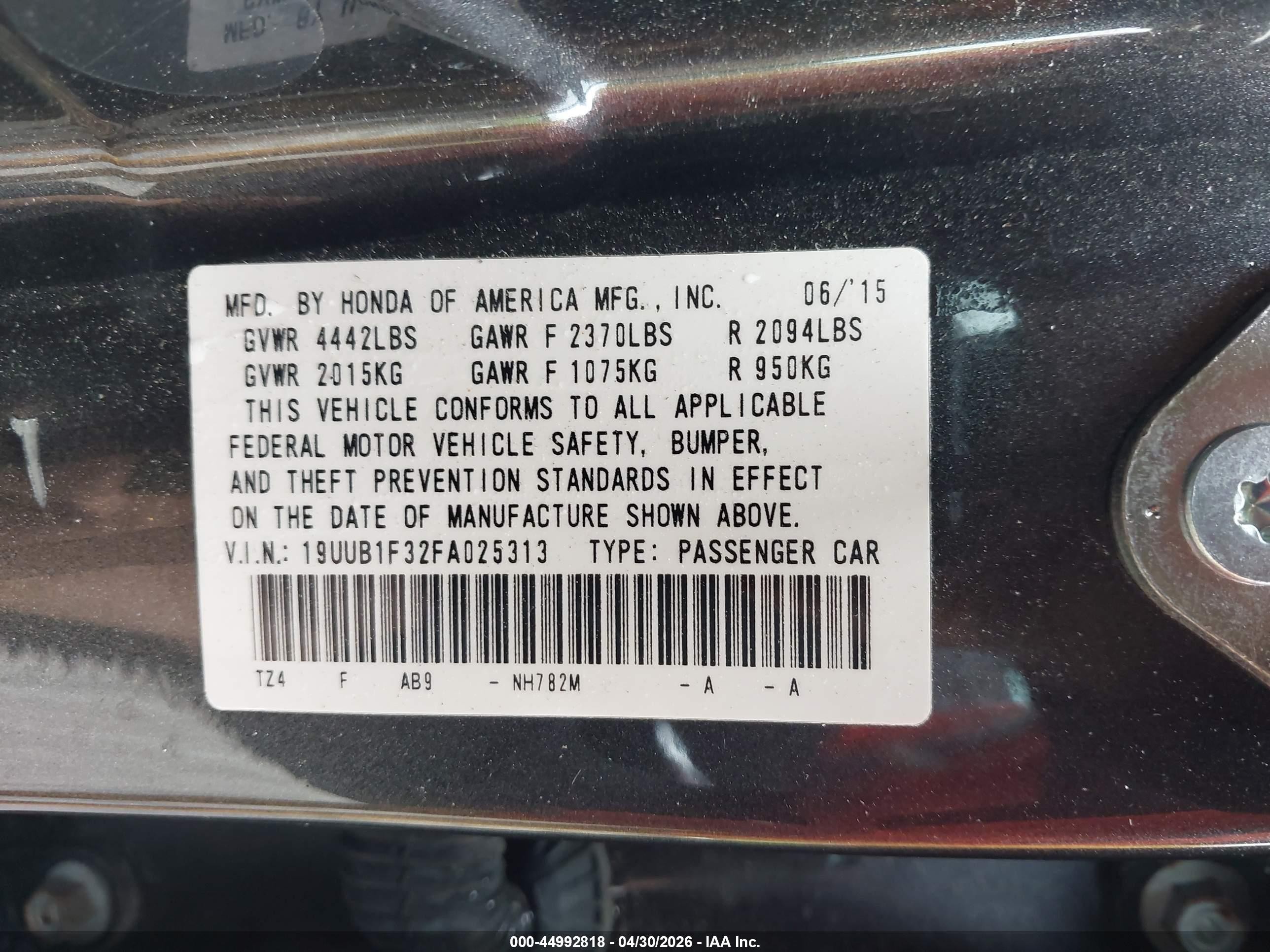 2015 Acura Tlx   Gray vin: 19UUB1F32FA025313