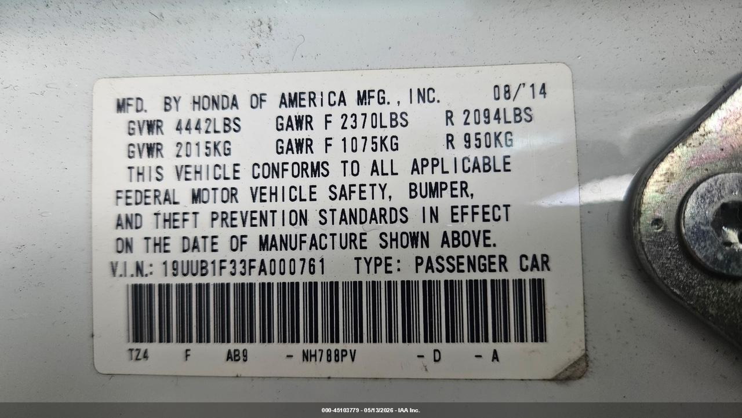 2015 Acura Tlx   White vin: 19UUB1F33FA000761