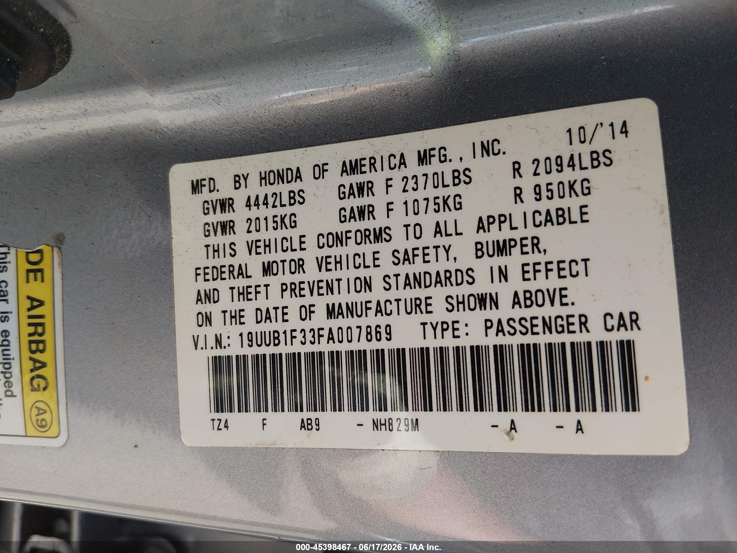 2015 Acura Tlx Silver vin: 19UUB1F33FA007869