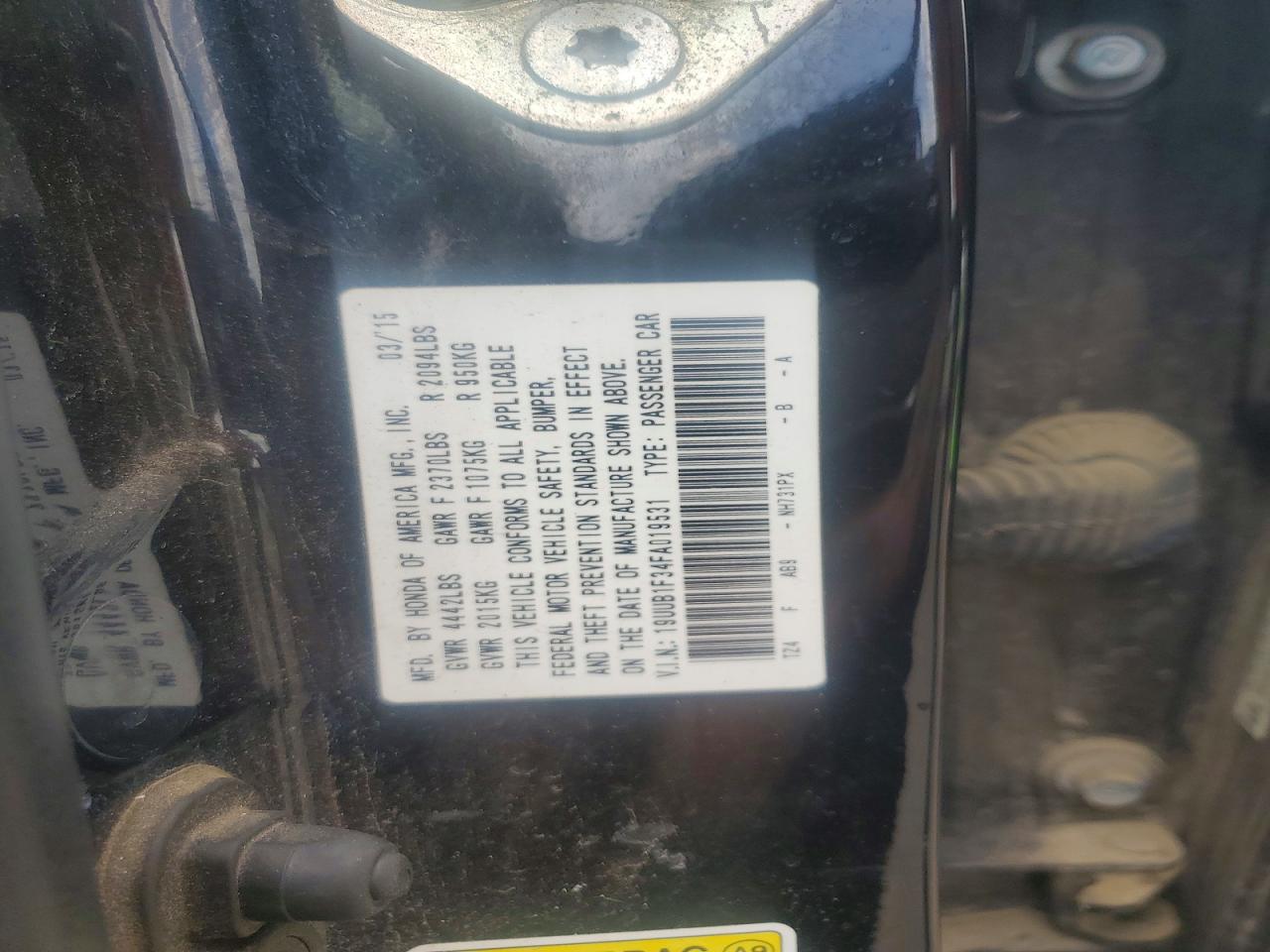 2015 Acura Tlx Черный vin: 19UUB1F34FA019531