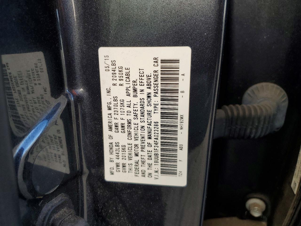 2015 Acura Tlx Угольный vin: 19UUB1F34FA023286