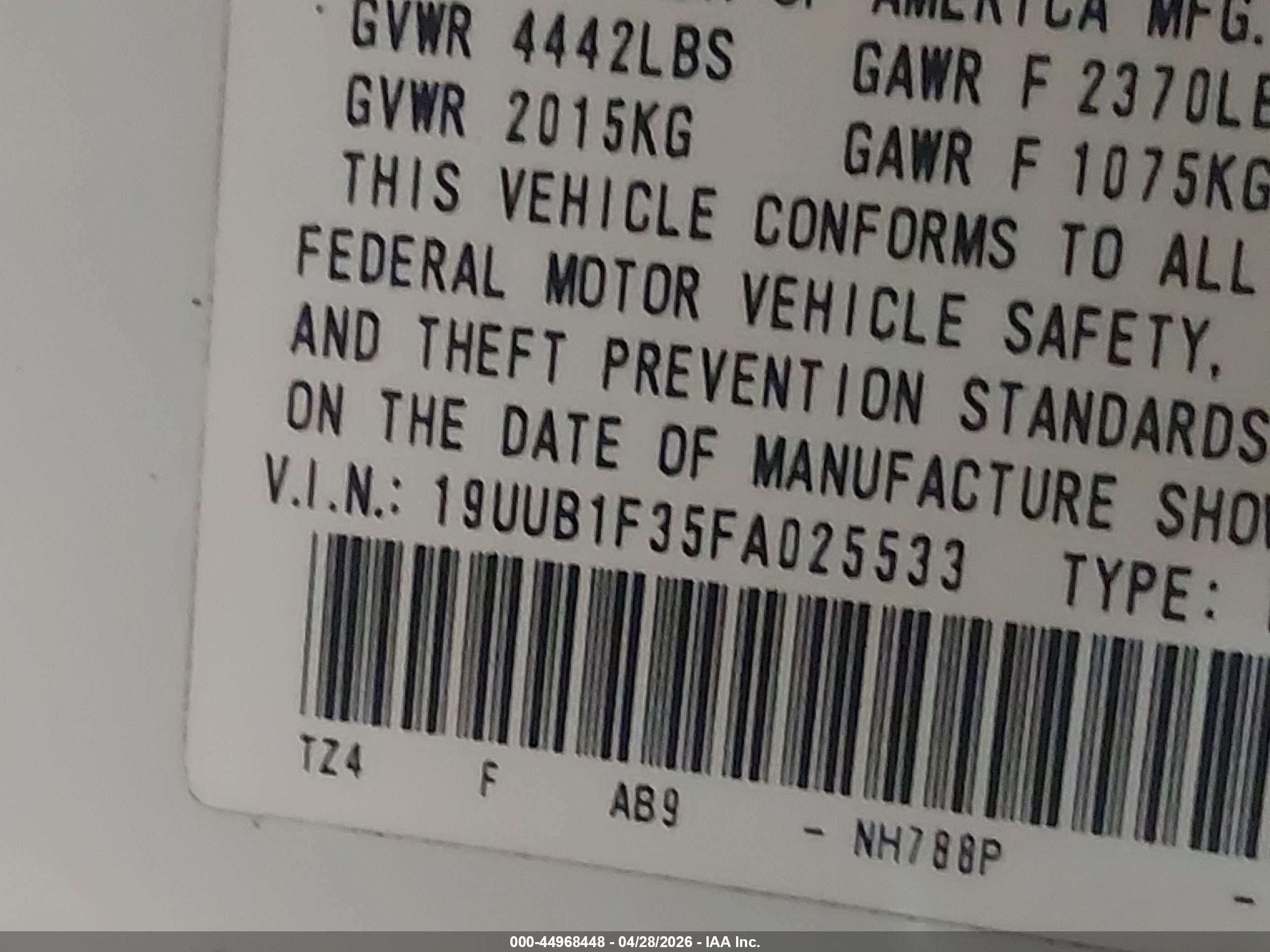 2015 Acura Tlx   White vin: 19UUB1F35FA025533