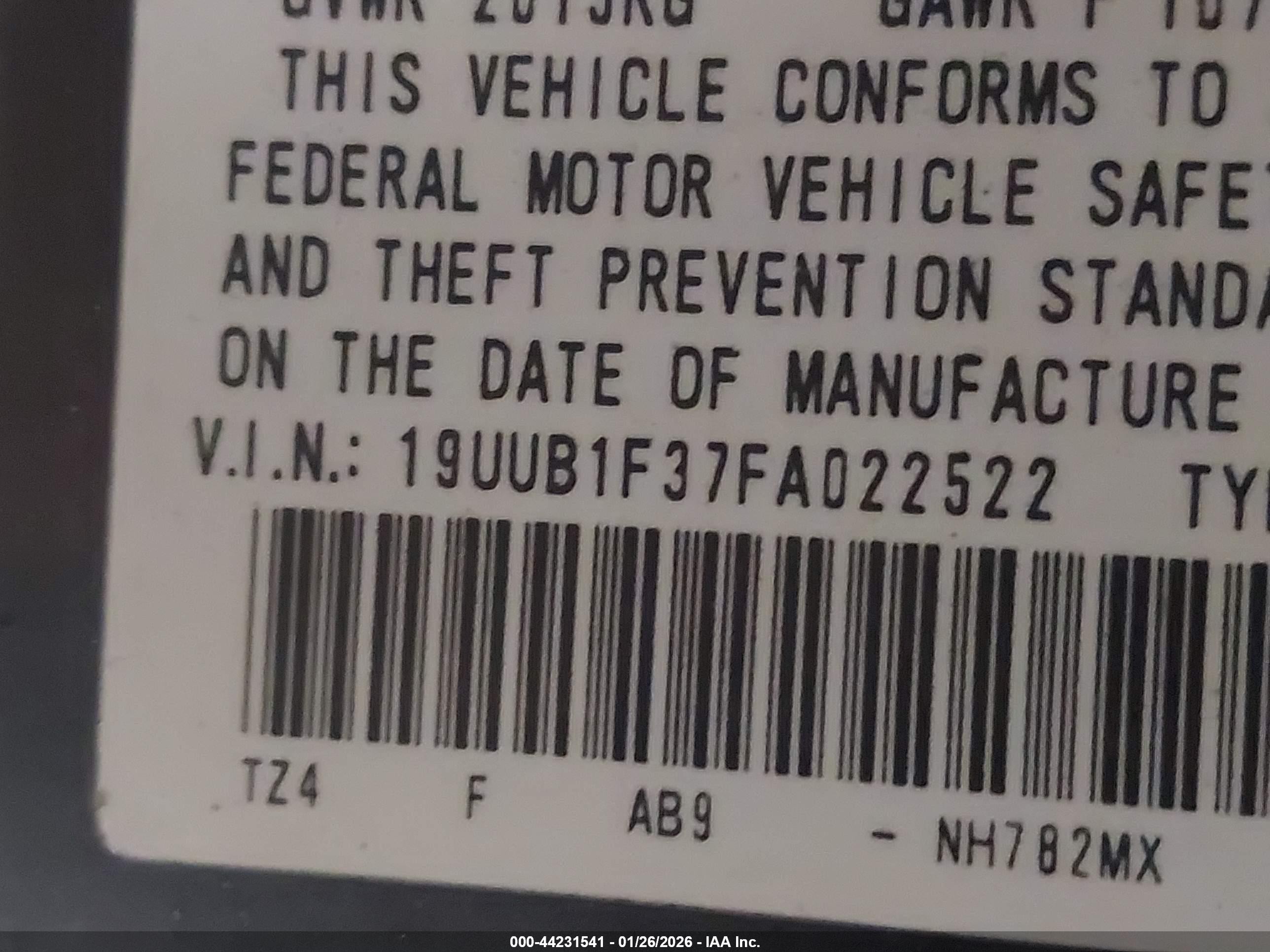 2015 Acura Tlx   Серый vin: 19UUB1F37FA022522