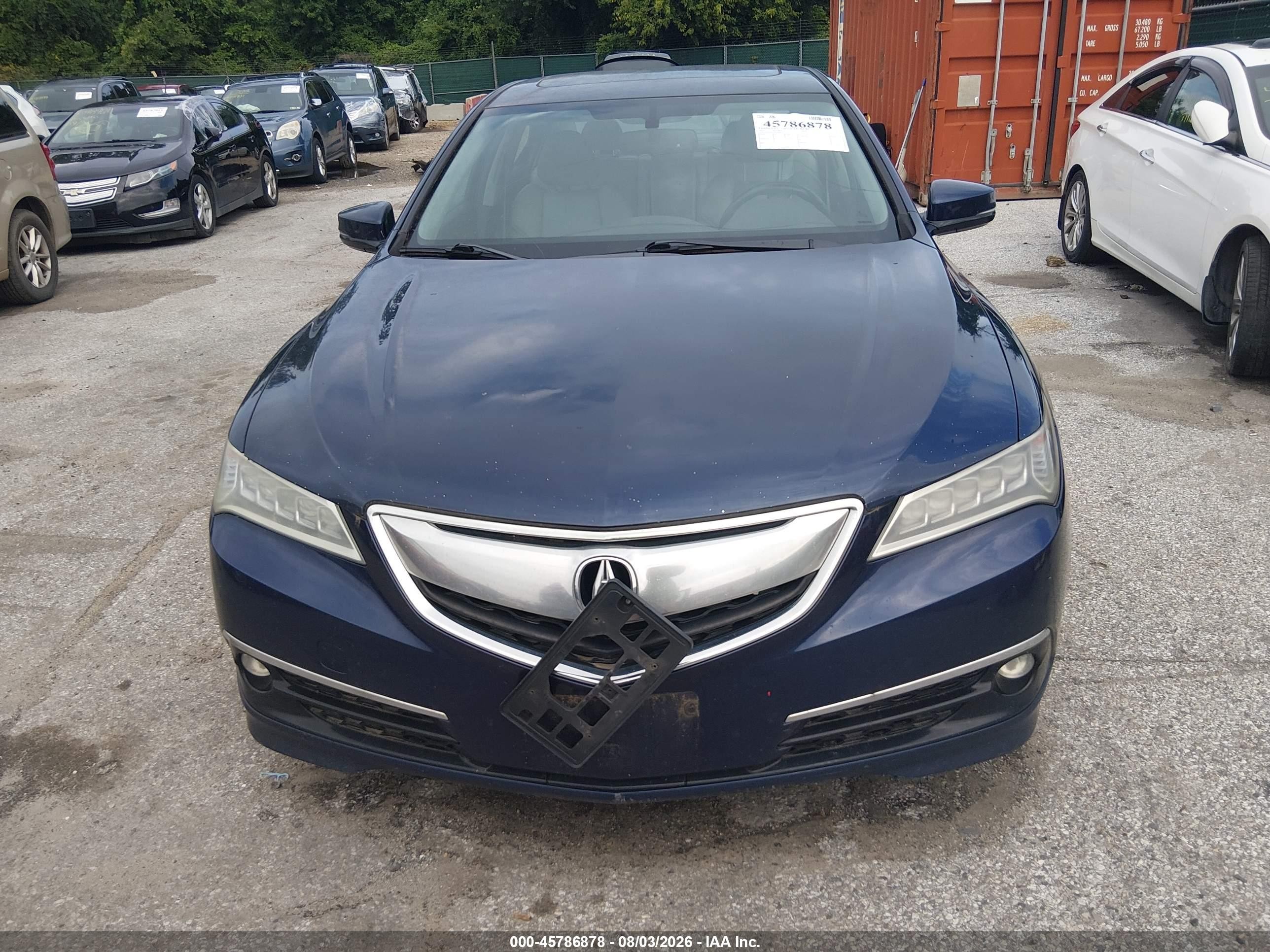 2015 Acura Tlx   Синий vin: 19UUB1F38FA008516