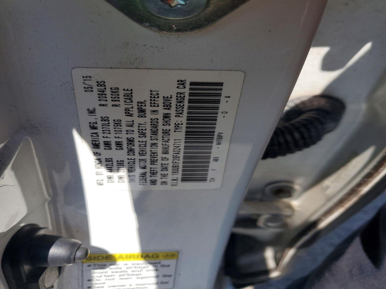 2015 Acura Tlx White vin: 19UUB1F39FA024711