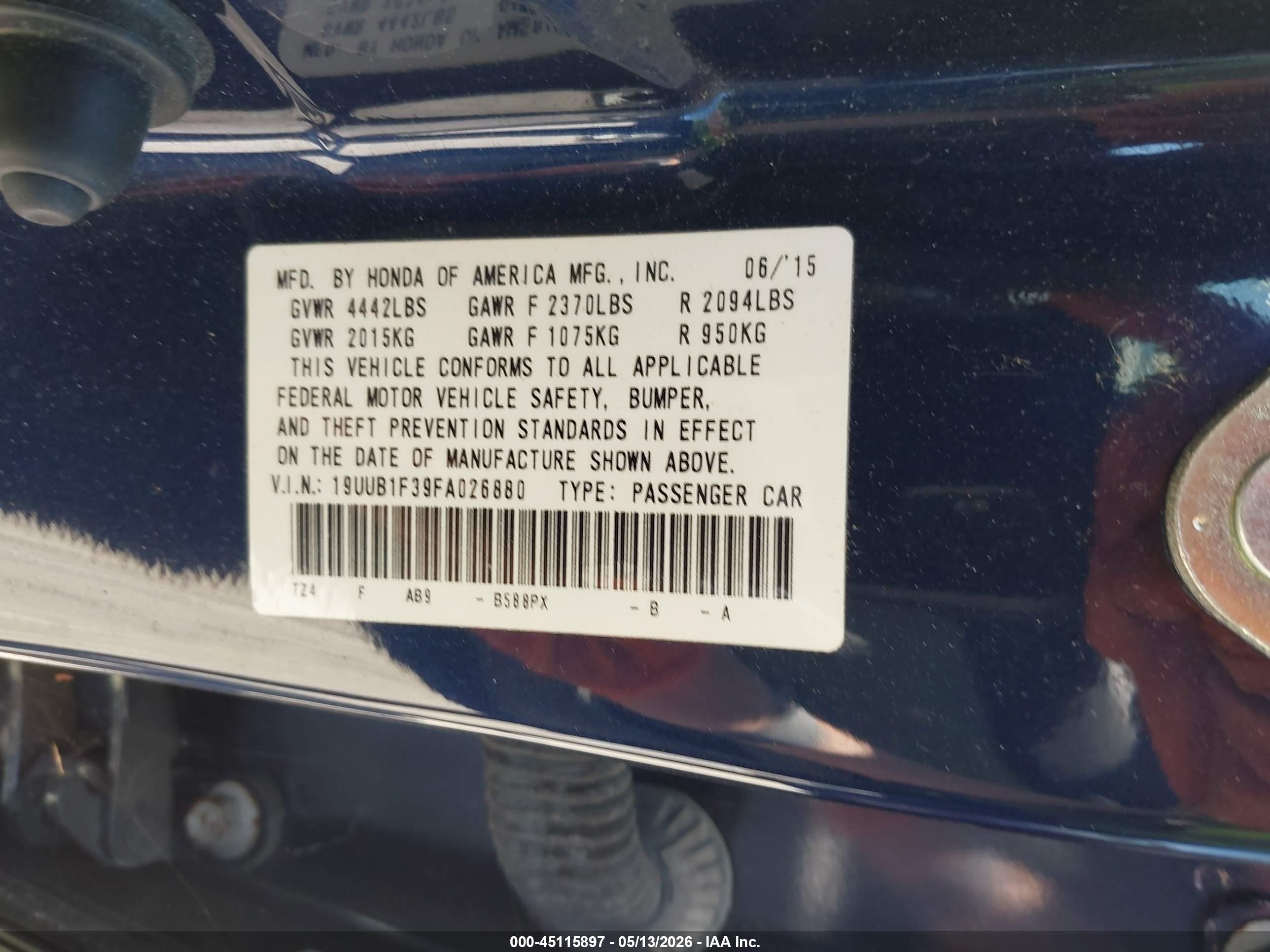 2015 Acura Tlx   Blue vin: 19UUB1F39FA026880