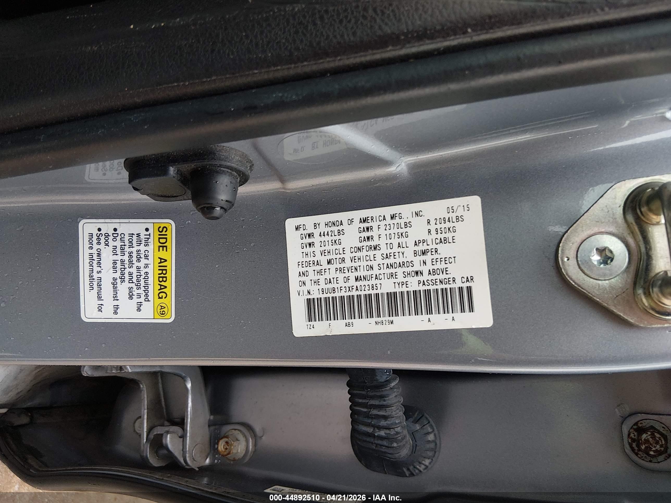 2015 Acura Tlx   Light Blue vin: 19UUB1F3XFA023857